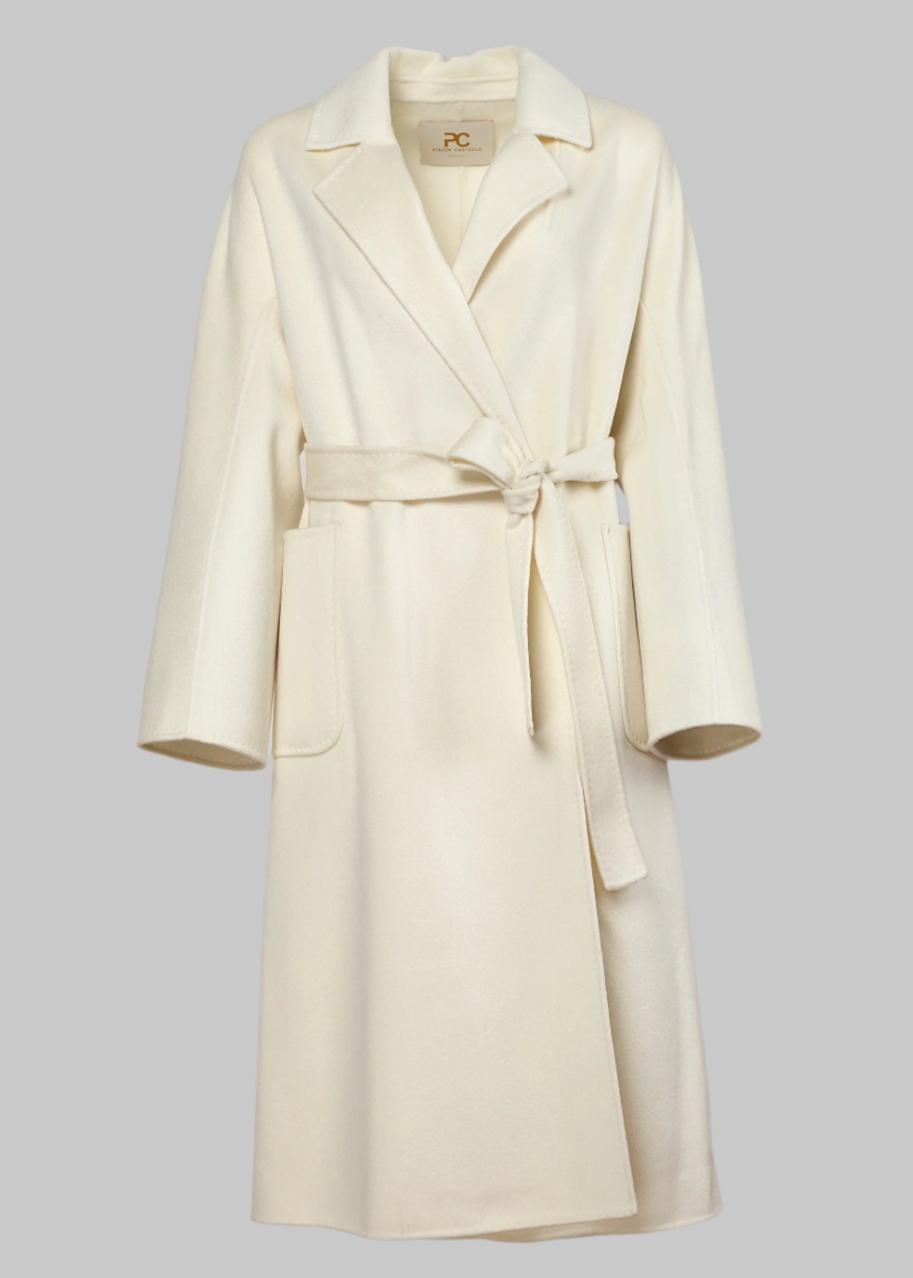 Sabbia Baby Cashmere Long Coat with Belt