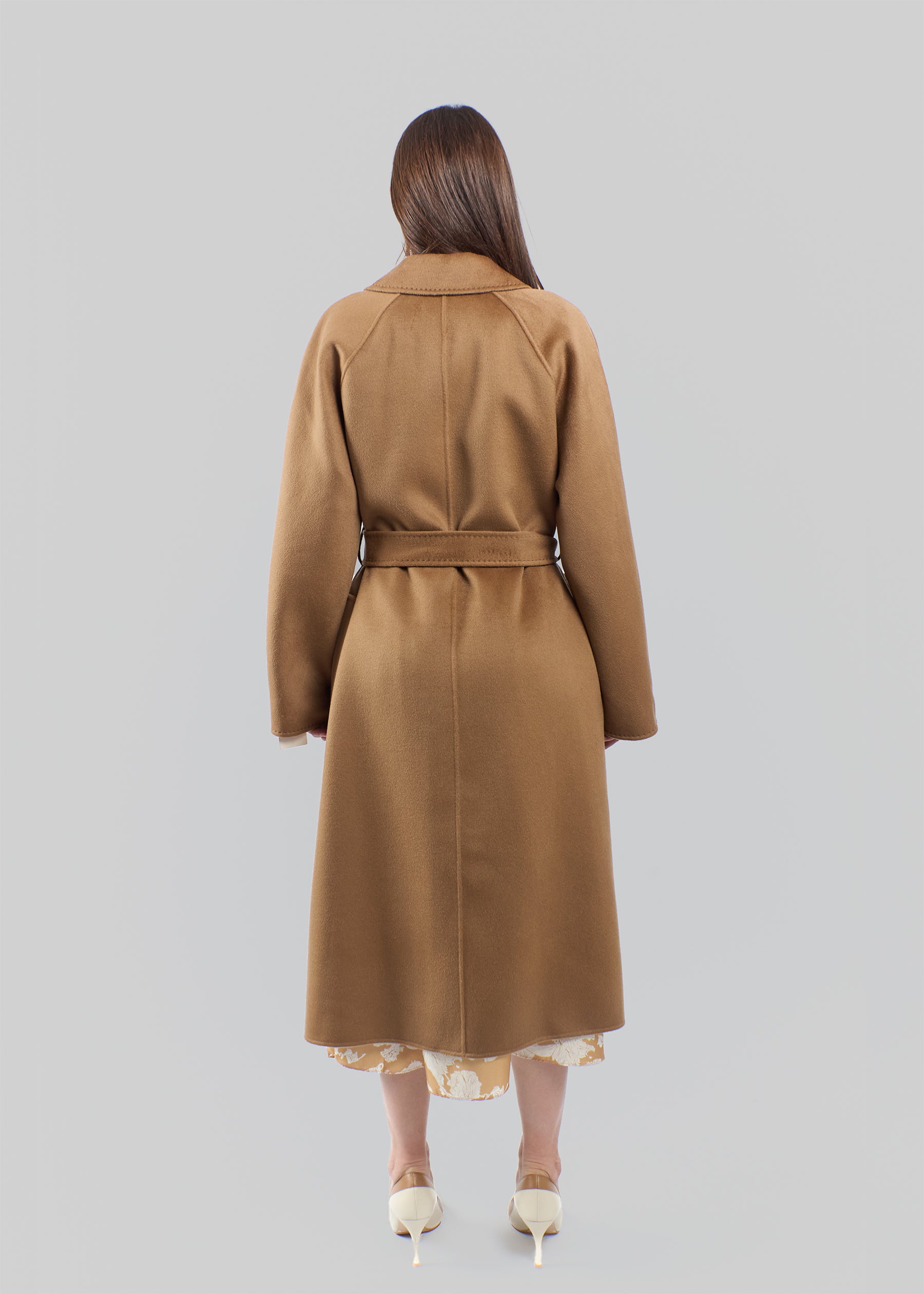 Sabbia Baby Cashmere Long Coat with Belt