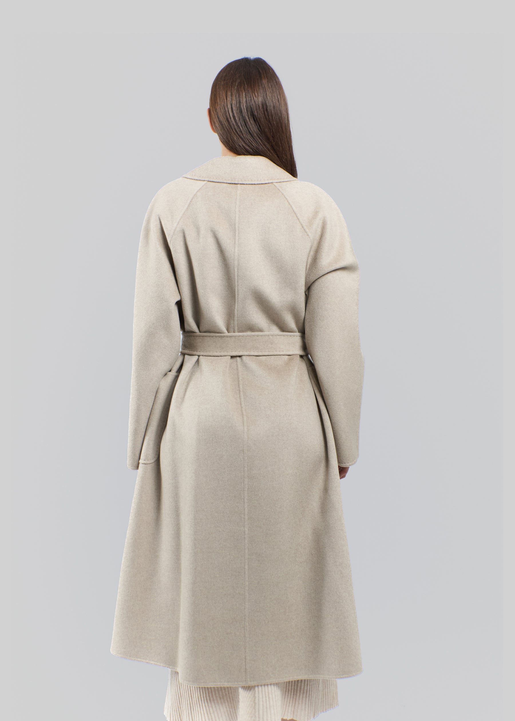 Sabbia Baby Cashmere Long Coat with Belt