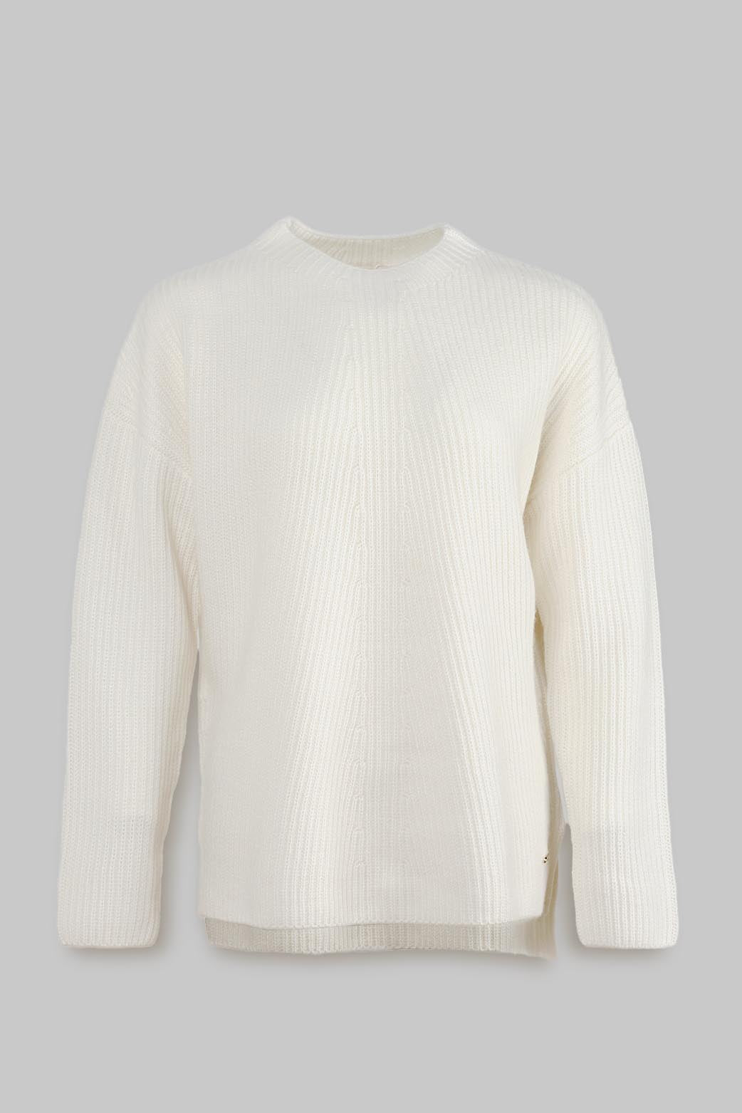 Pullover classico in cashmere con scollo tondo