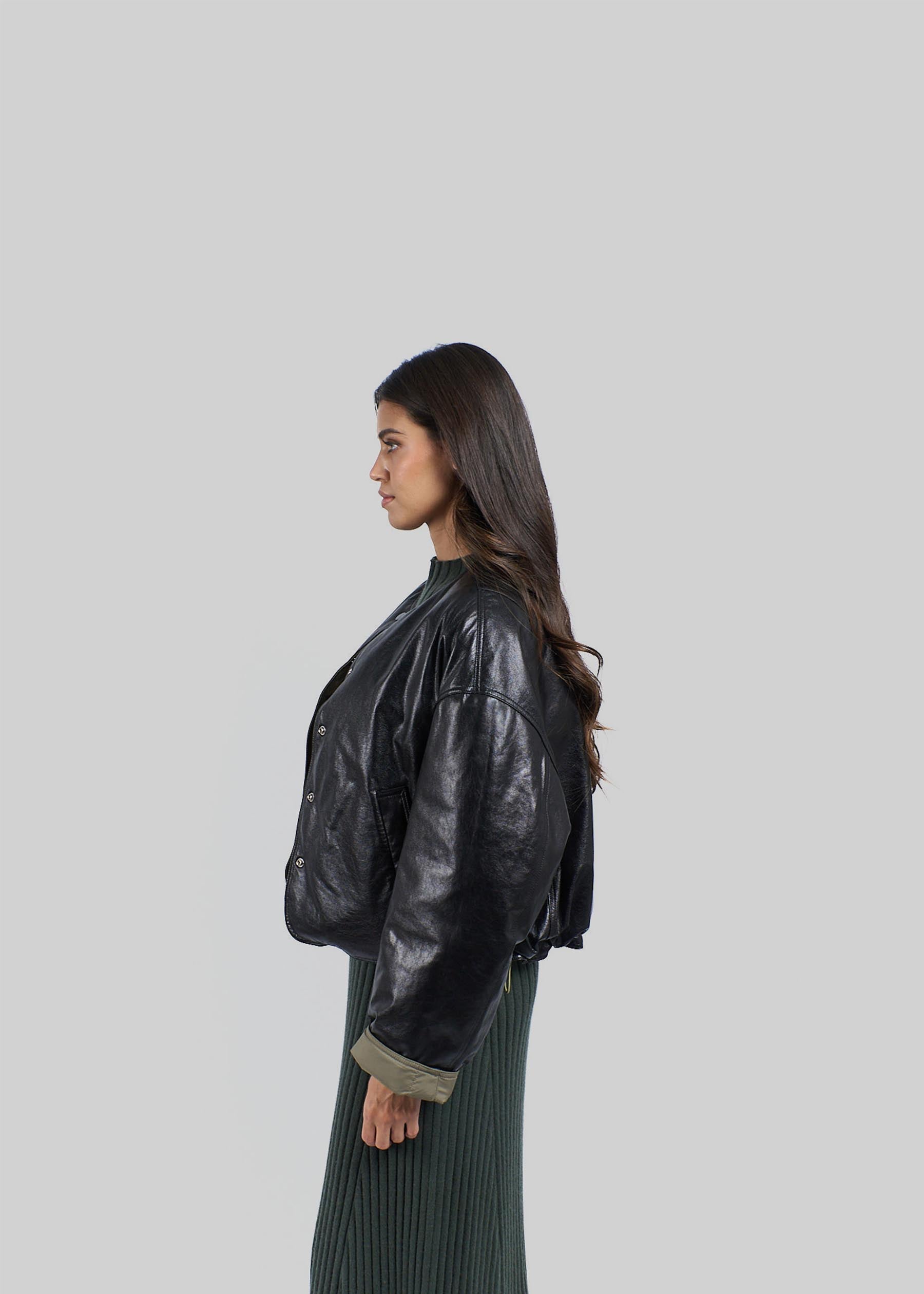 Cambia Reversible Leather Bomber Jacket