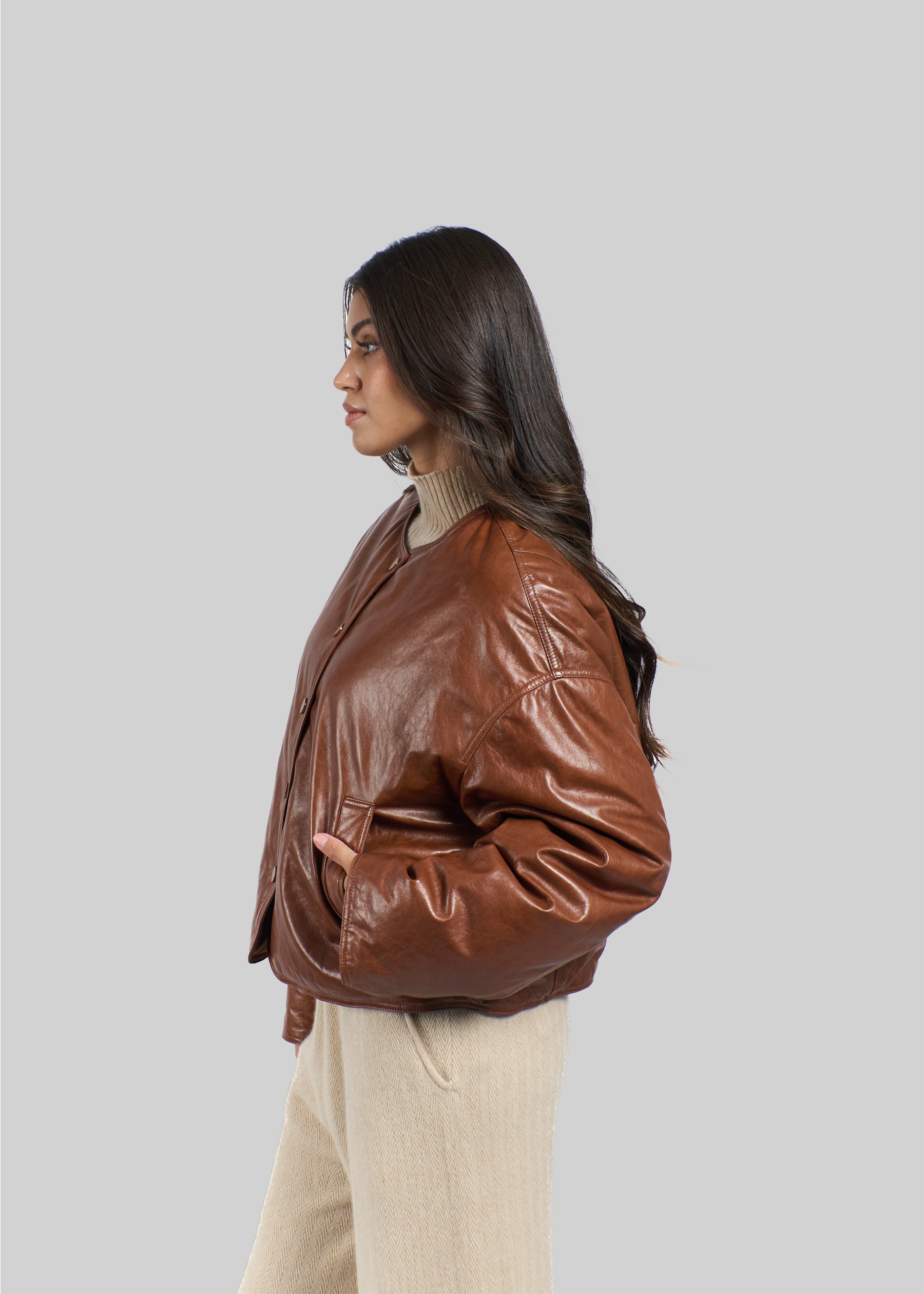 Cambia Reversible Leather Bomber Jacket