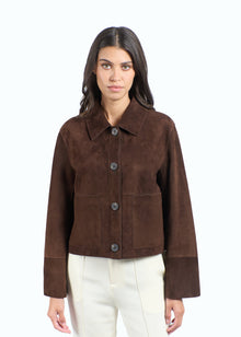 Alba Suede Leather Boxy Jacket