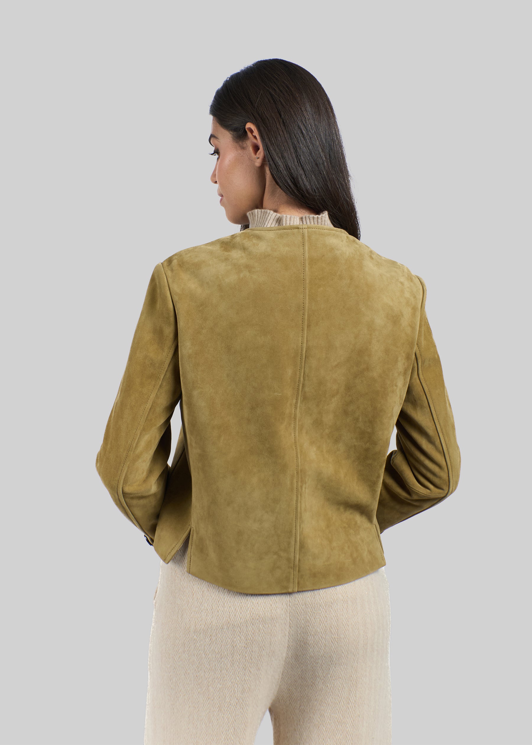 Sontuoso Suede Leather Boxy Jacket