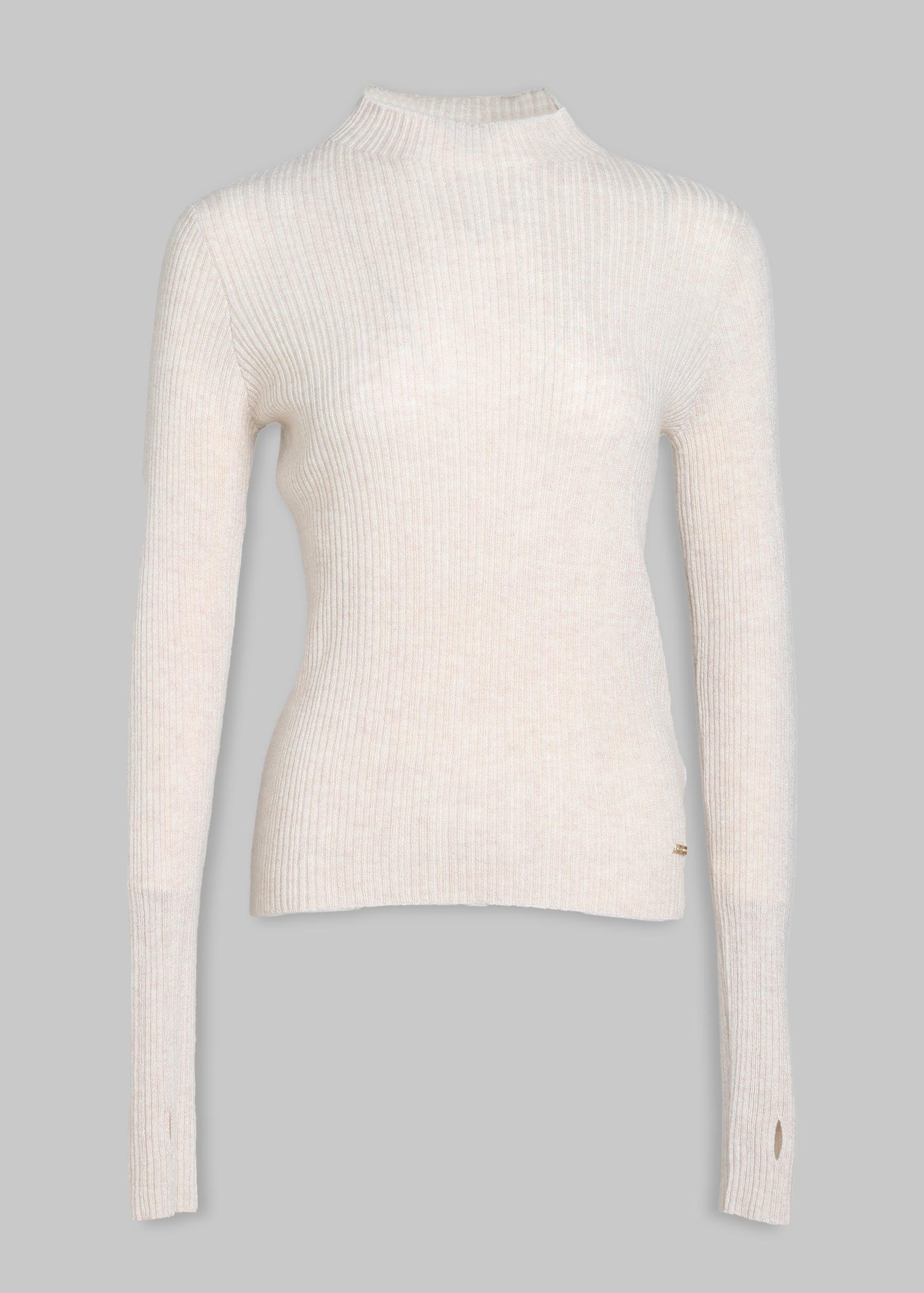 Pullover a mezzo collo in cashmere testurizzato