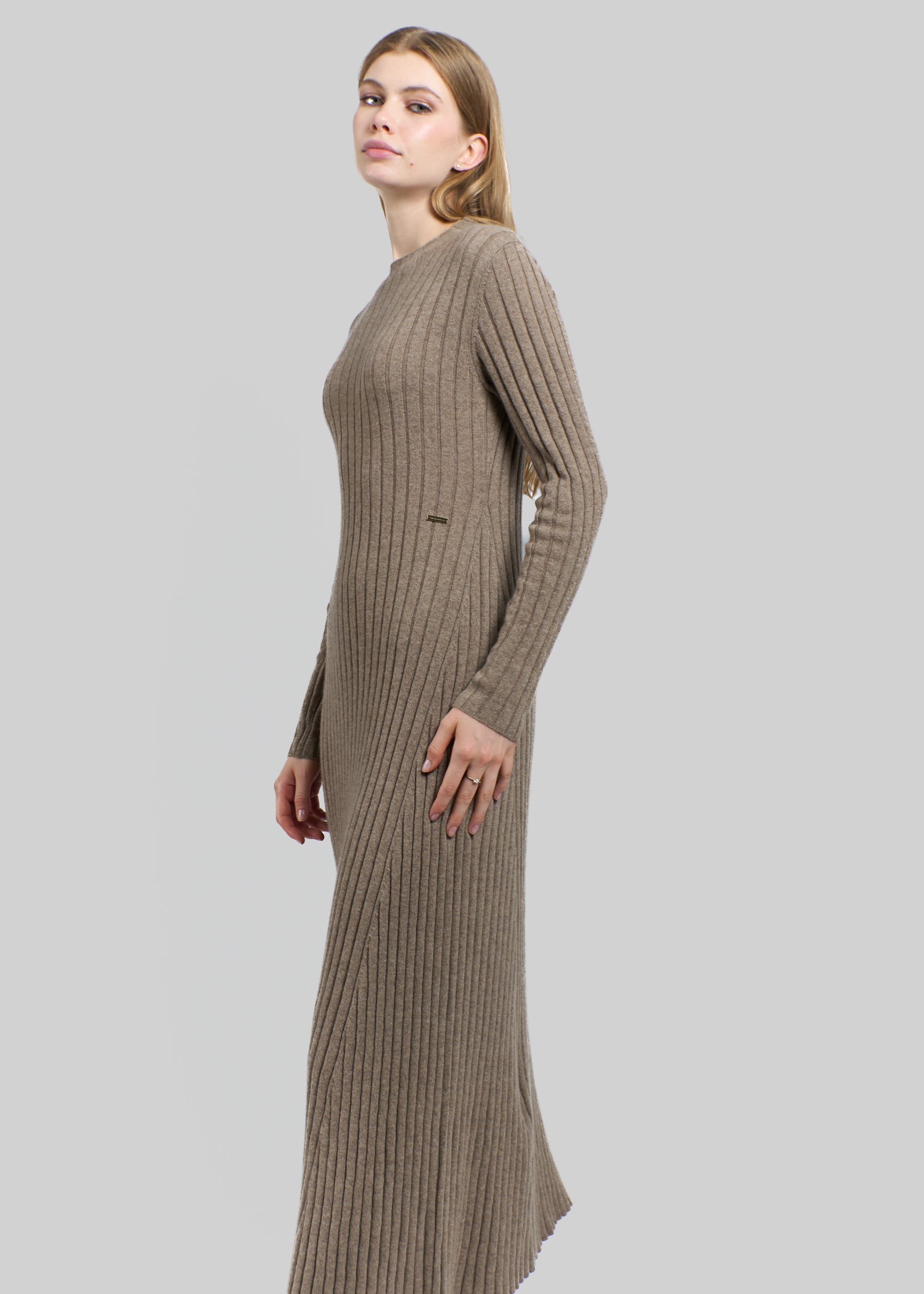 Onda Rib Knit Cashmere Dress