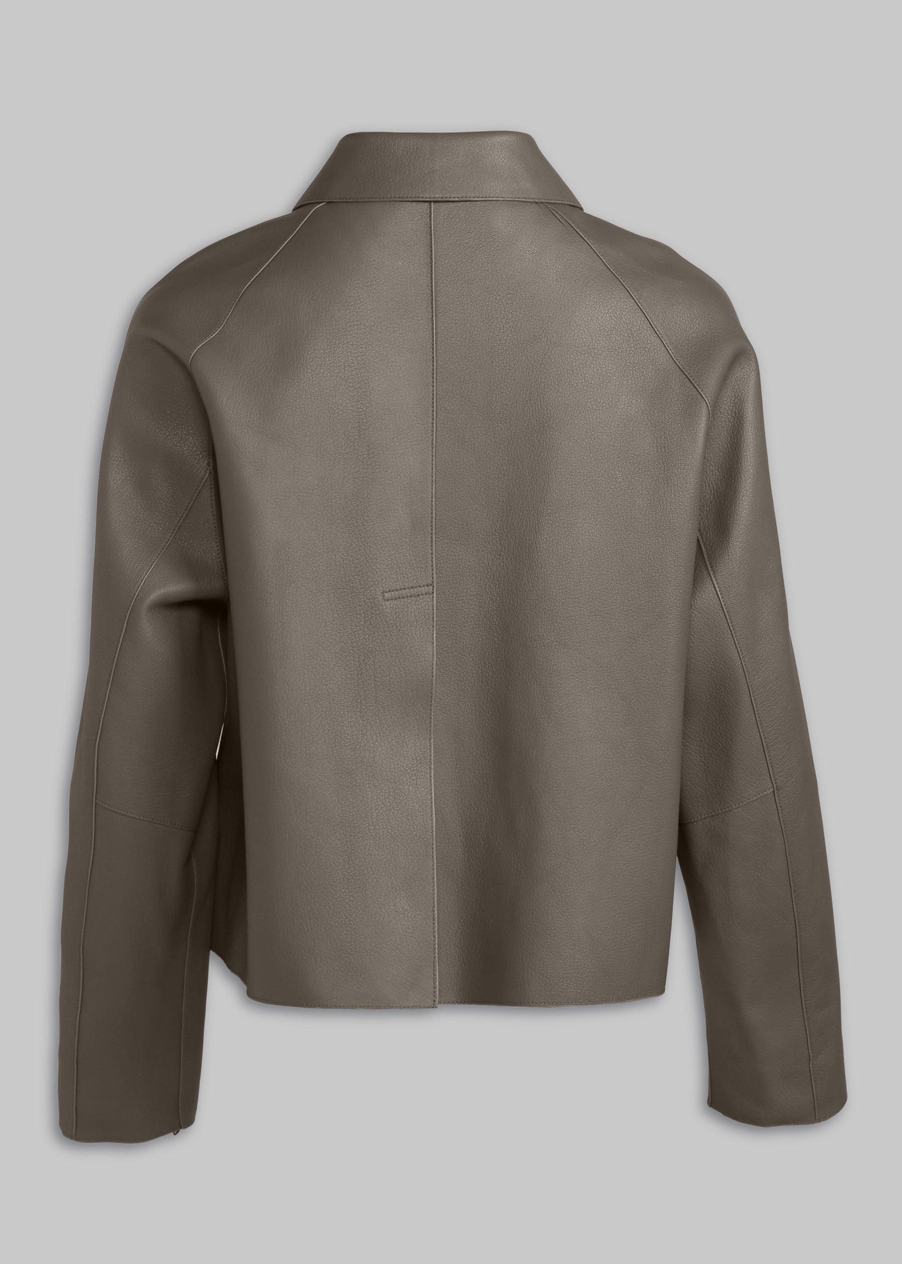 Angolo Leather Jacket With Collar Tab