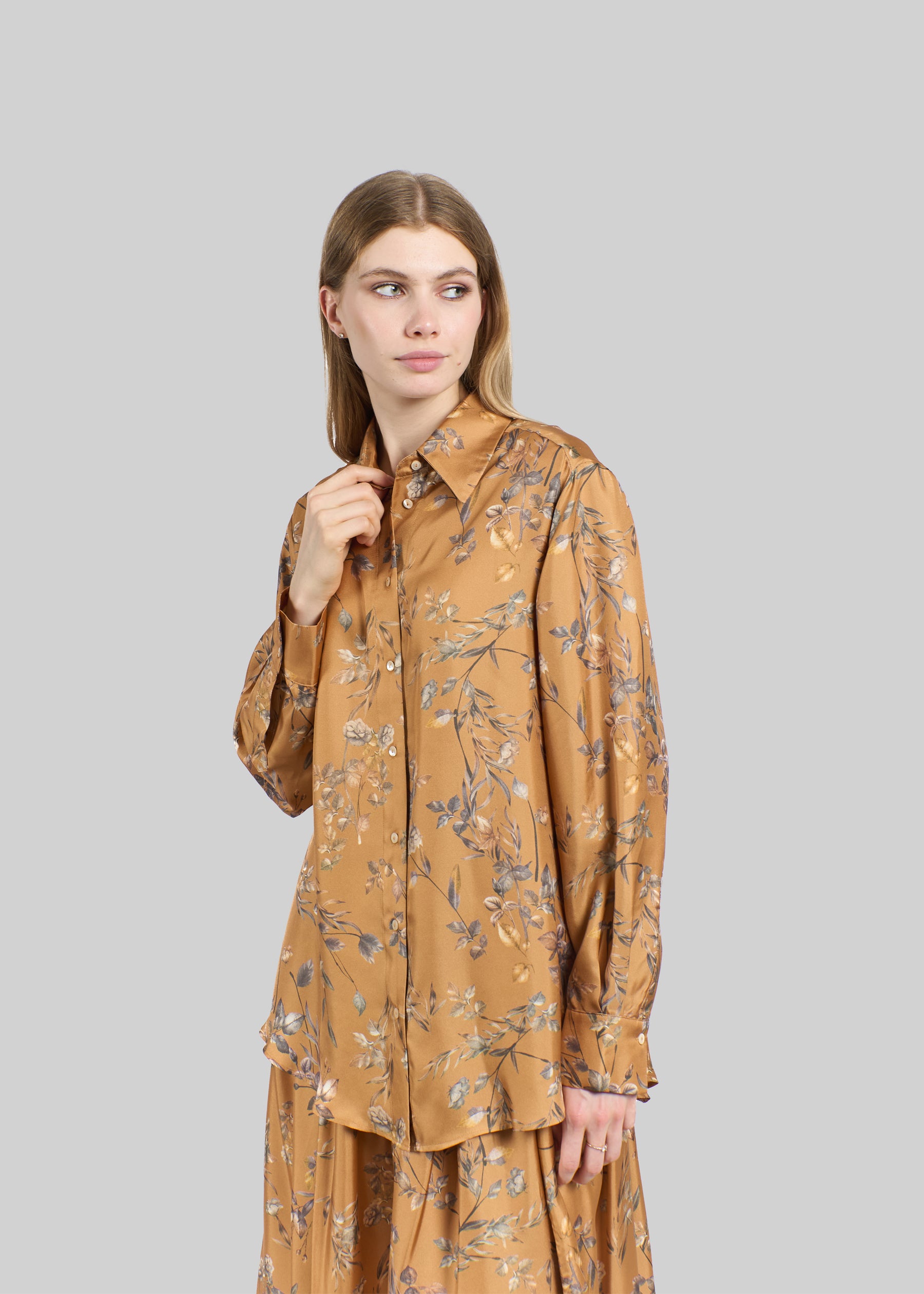 Orchidea Silk Long Shirt