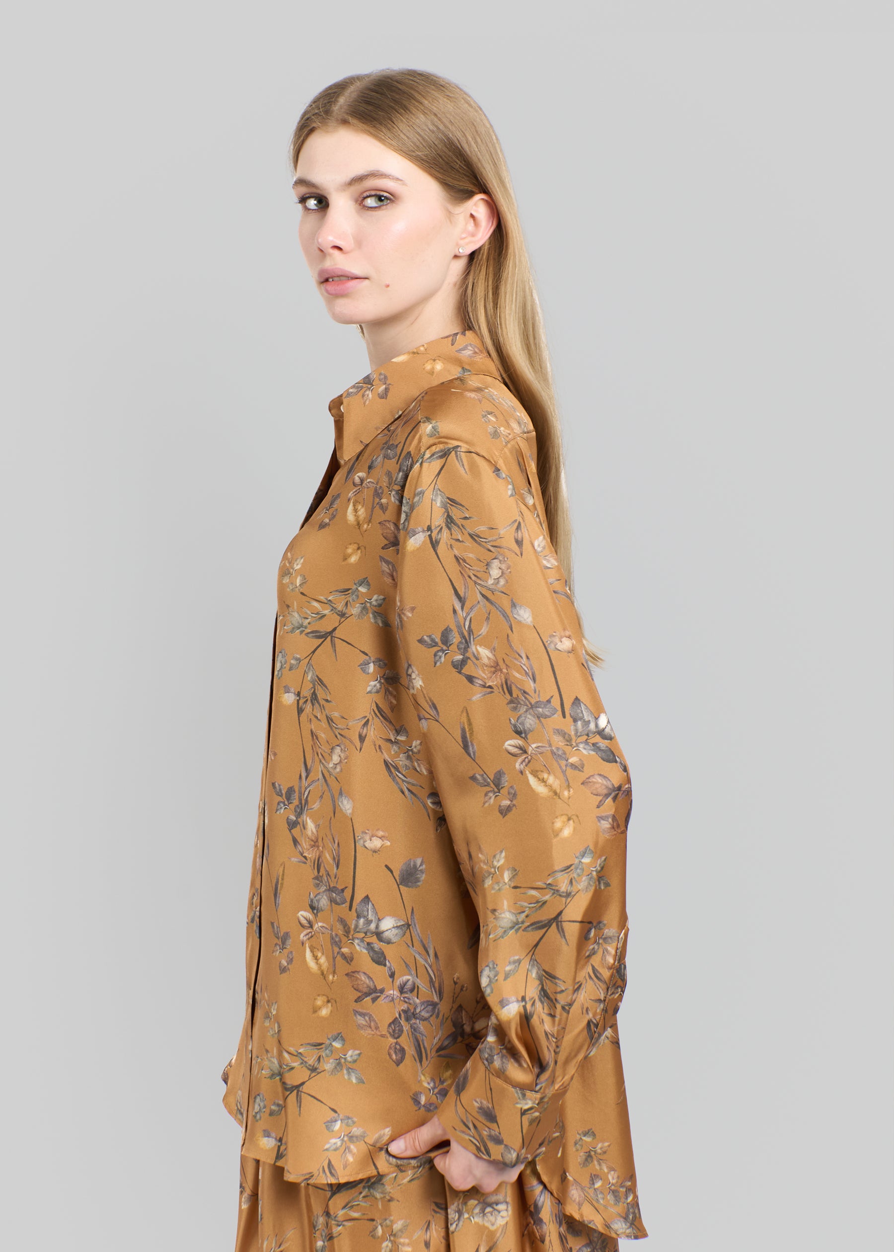 Orchidea Silk Long Shirt