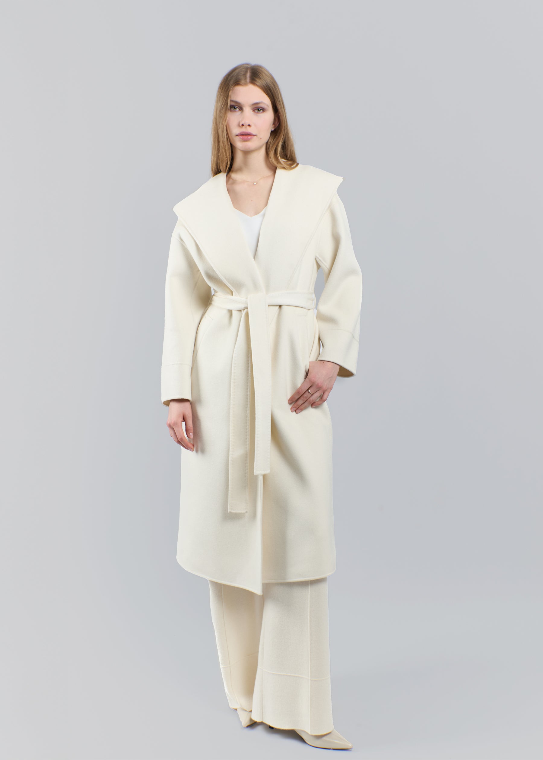 Semplice Baby Cashmere Long Coat with Hood