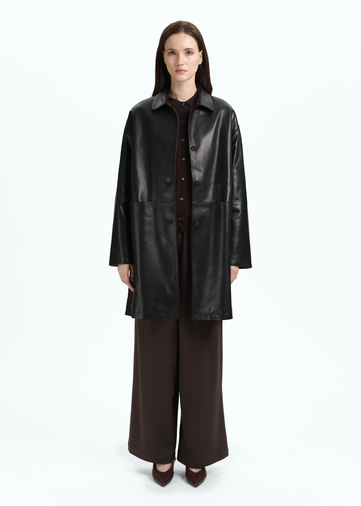 Brumale Leather Down Coat