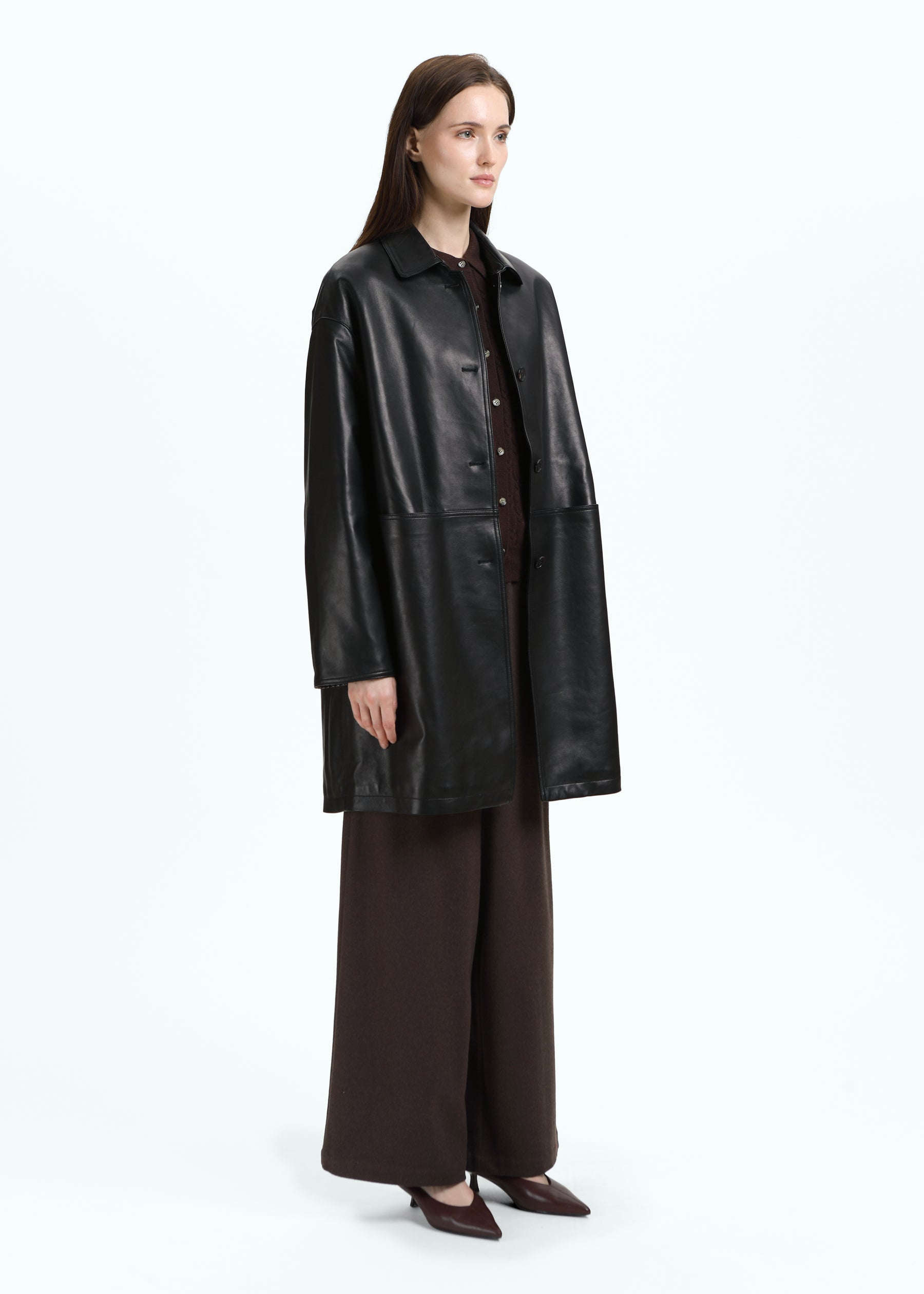 Brumale Leather Down Coat