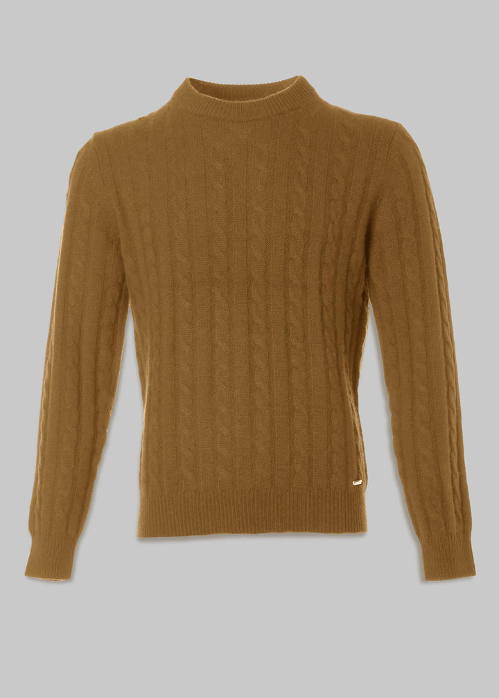 Maglione in puro cashmere lavorato a trecce