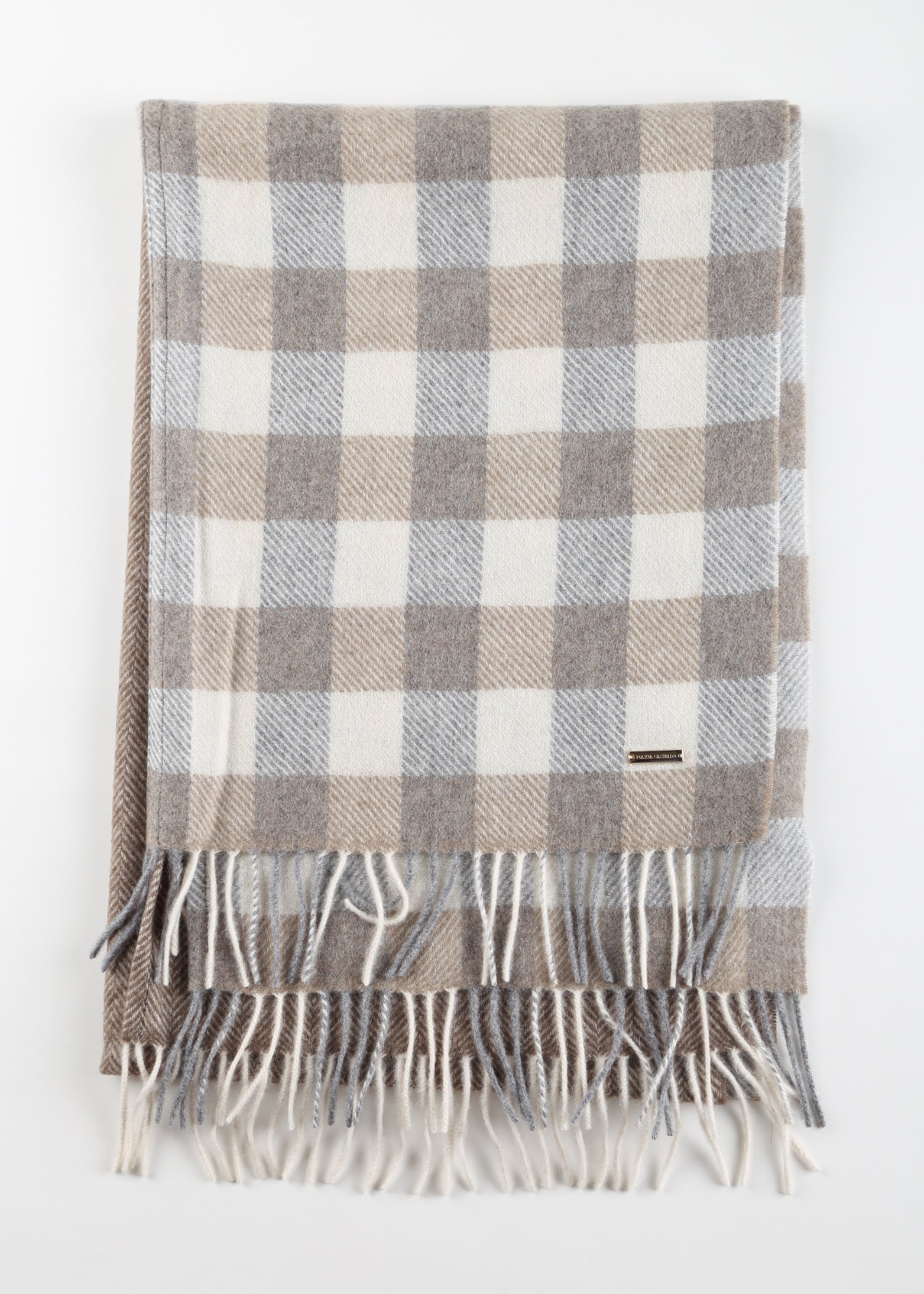 Double-Sided Plaid Cashmere Shawl