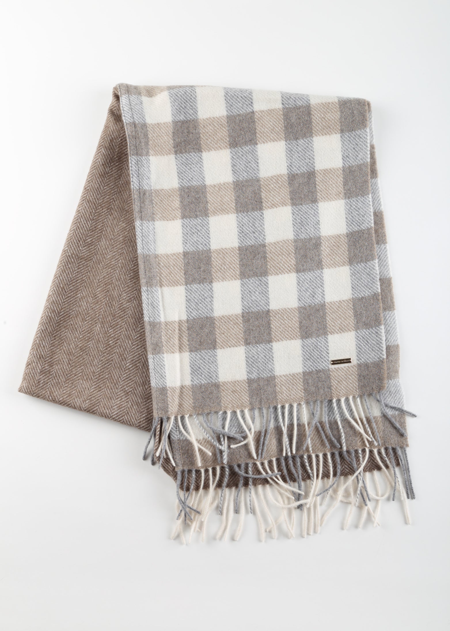 Double-Sided Plaid Cashmere Shawl