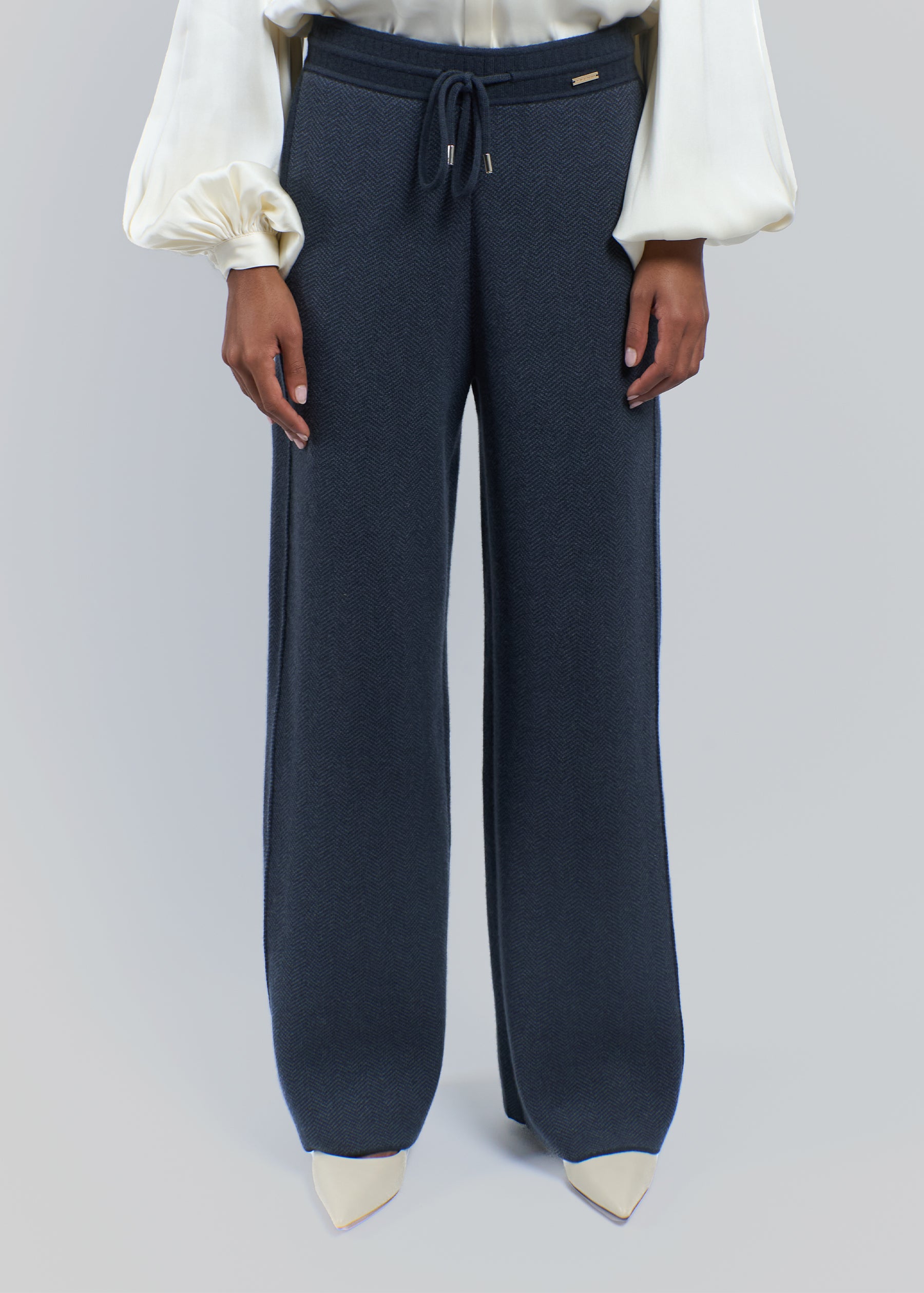 Spiga Herringbone Cashmere Trousers