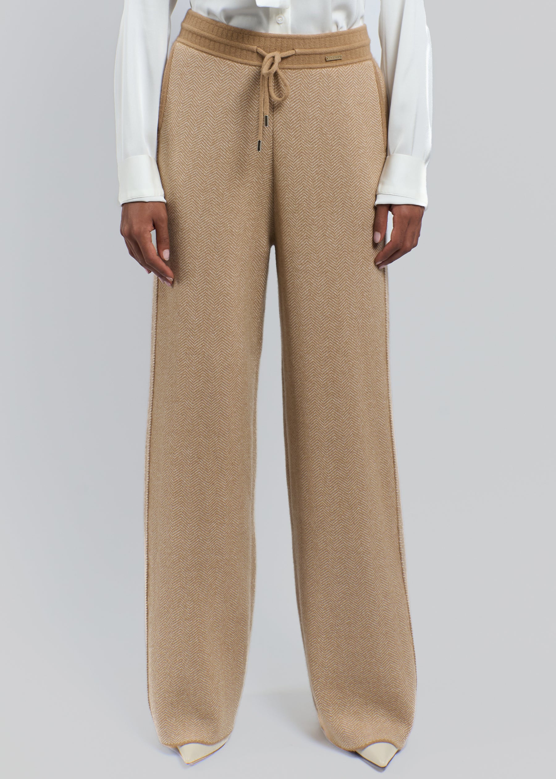 Spiga Herringbone Cashmere Trousers