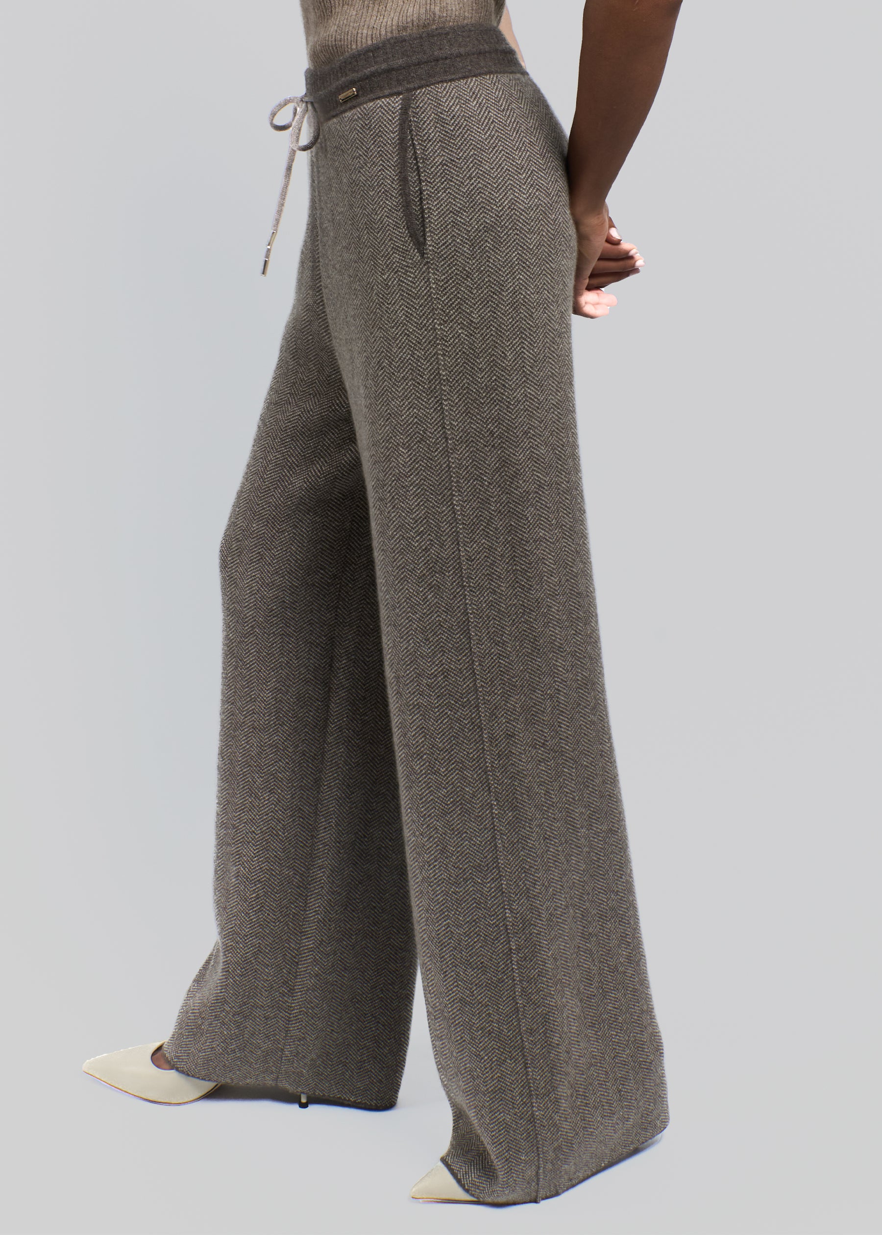 Spiga Herringbone Cashmere Trousers