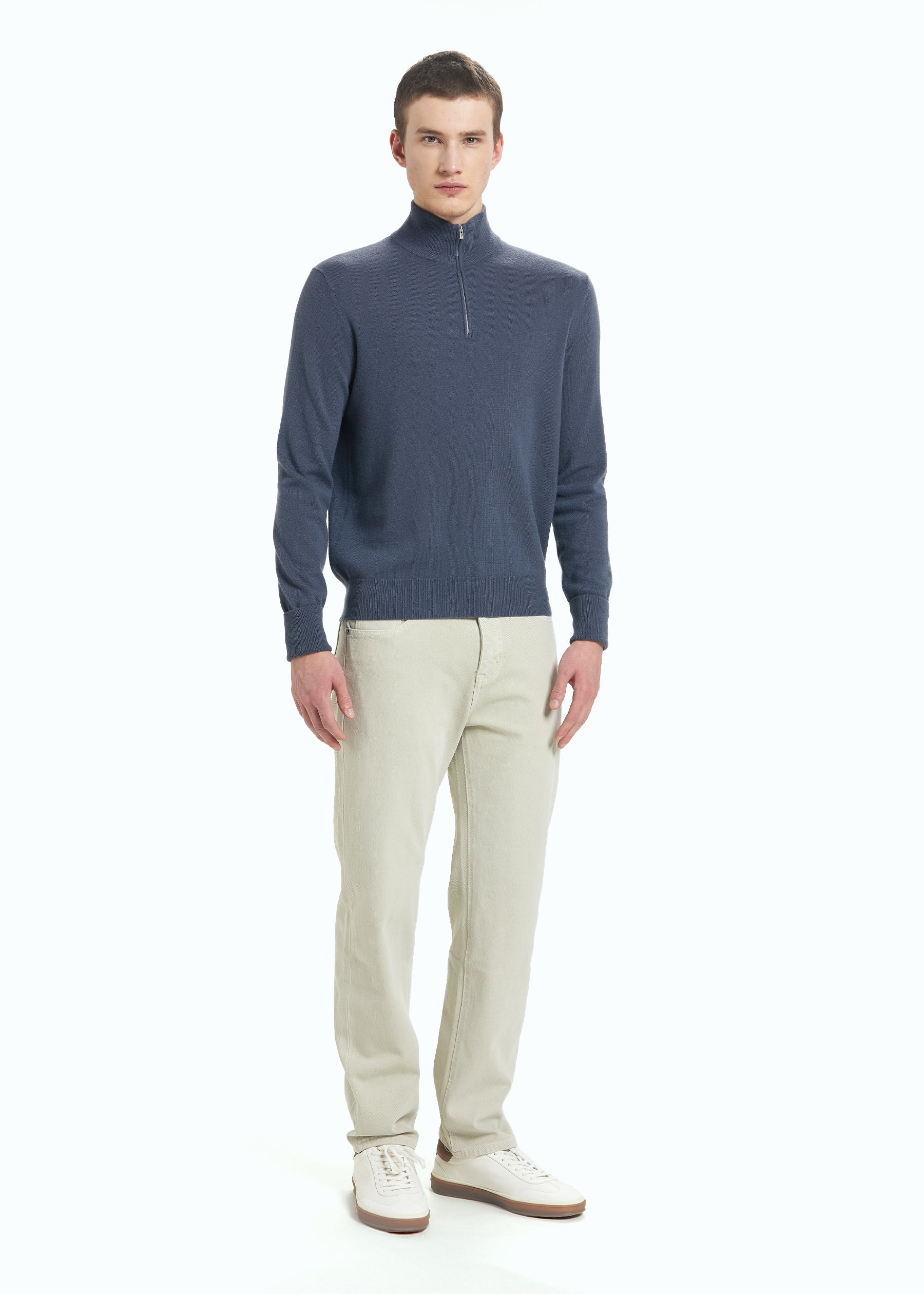 Liscio Men's Cashmere Half Zip Jumper