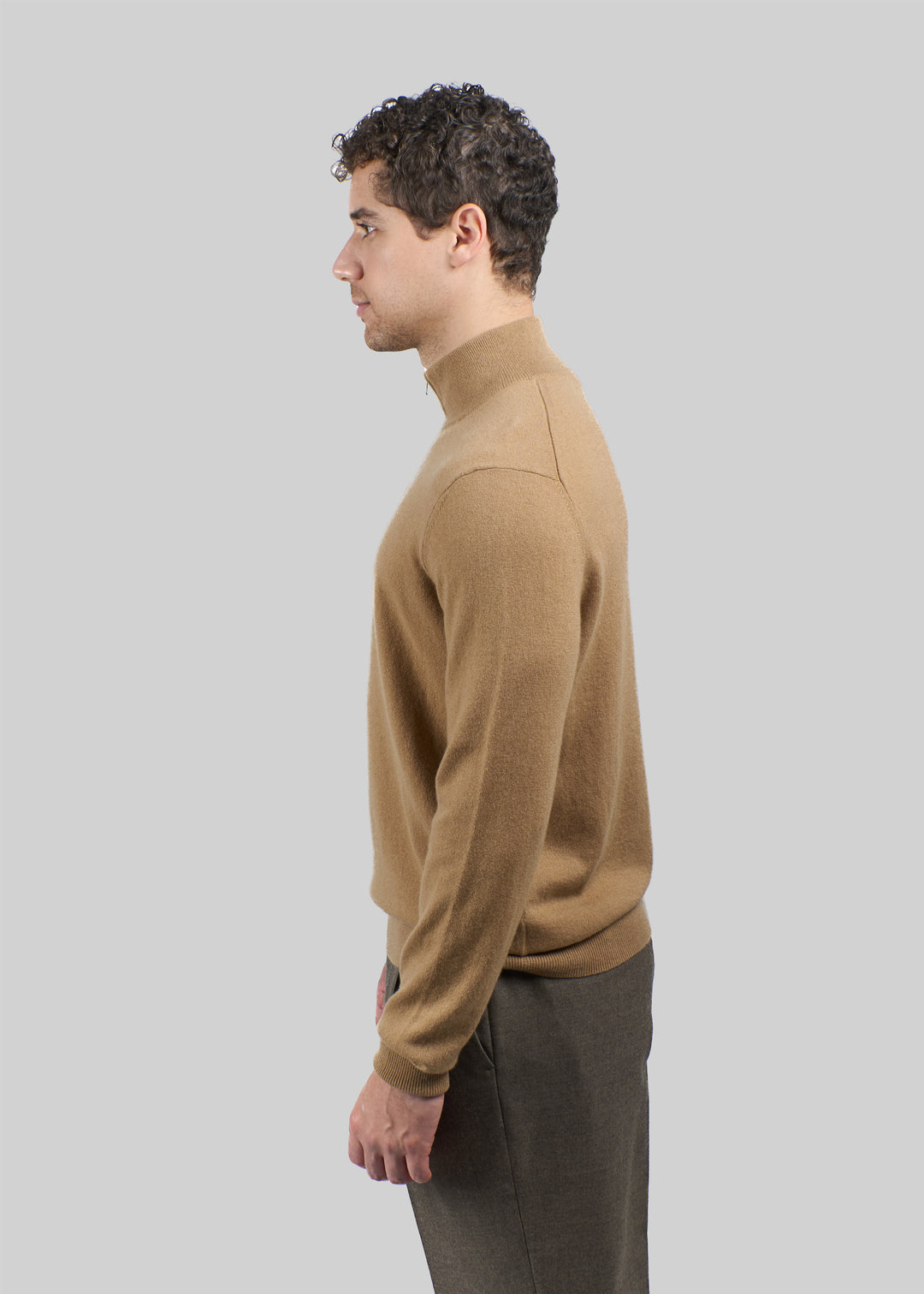 Maglione da uomo in cashmere con mezza cerniera