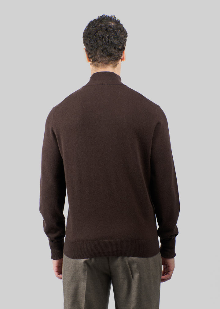 Maglione da uomo in cashmere con mezza cerniera