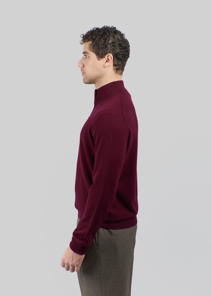 Maglione da uomo in cashmere con mezza cerniera