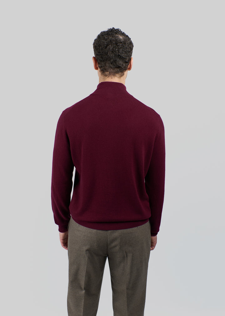 Maglione da uomo in cashmere con mezza cerniera