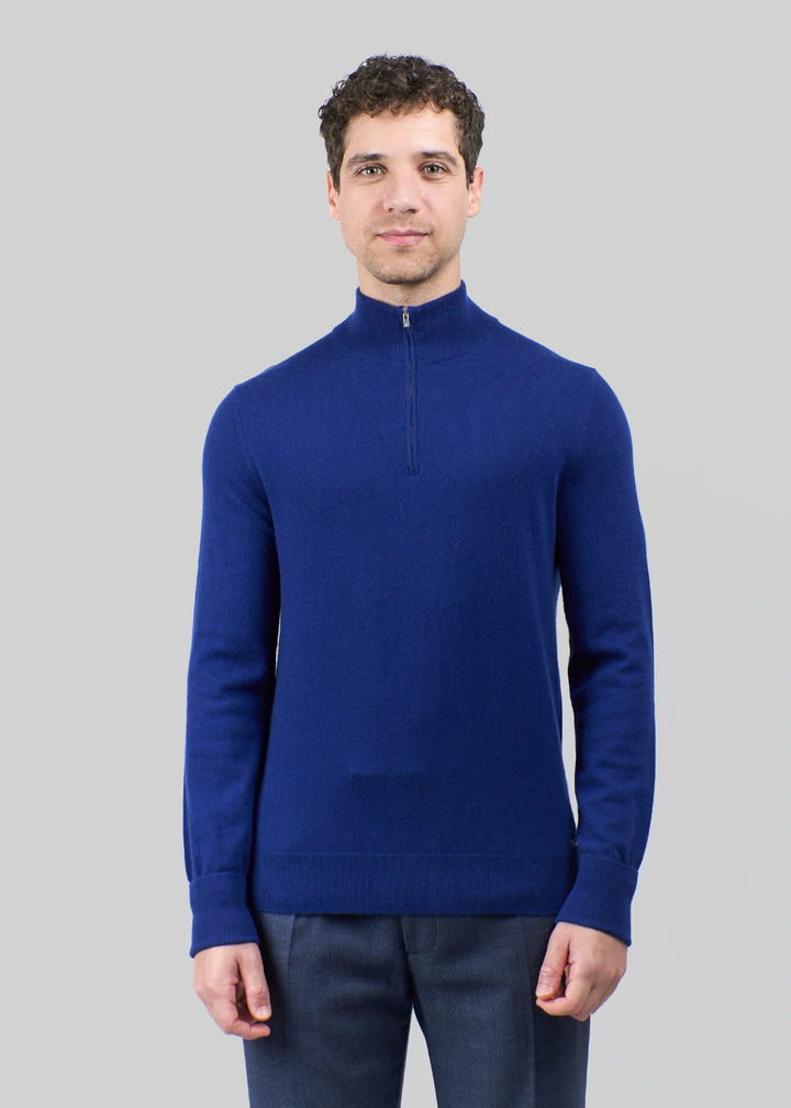 Maglione da uomo in cashmere con mezza cerniera