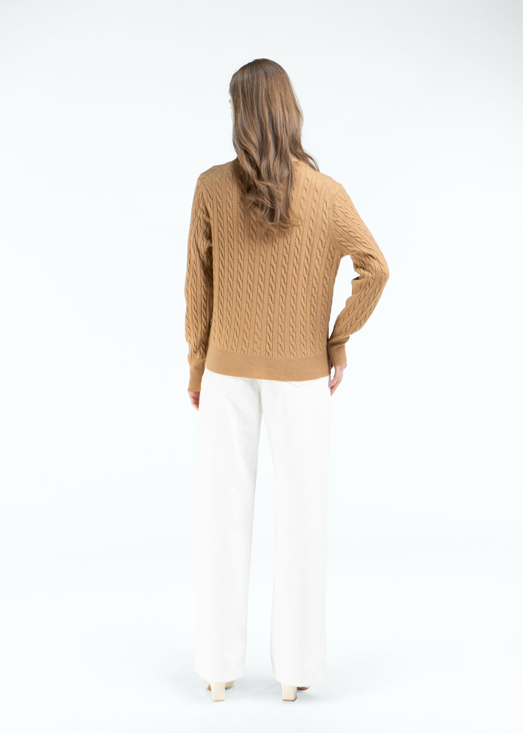 Rondine Classic Cable Knit Cashmere Cardigan