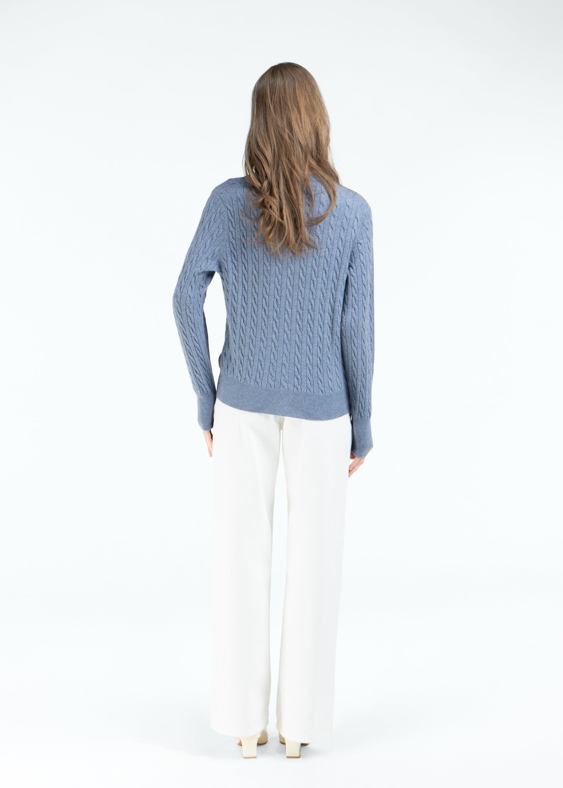 Rondine Classic Cable Knit Cashmere Cardigan