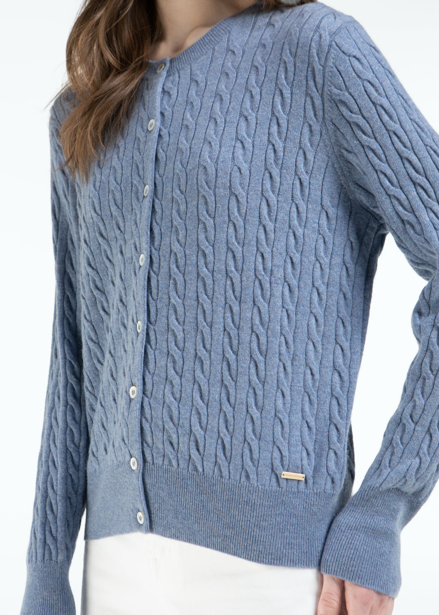 Rondine Classic Cable Knit Cashmere Cardigan