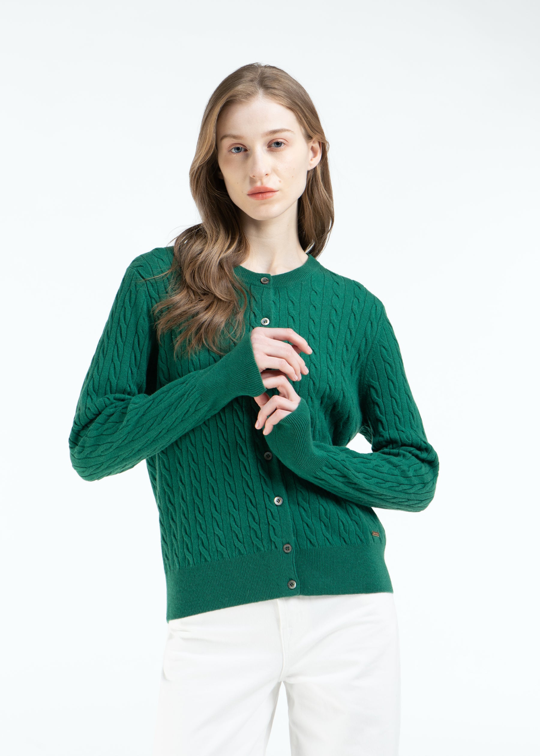 Rondine Classic Cable Knit Cashmere Cardigan