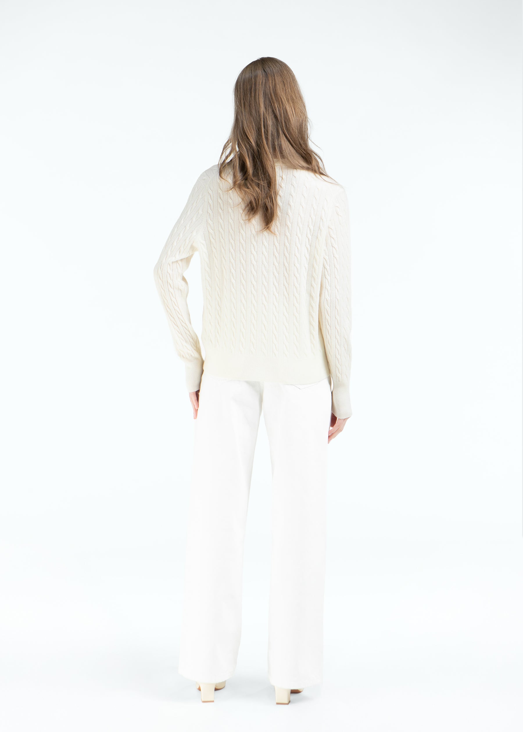 Rondine Classic Cable Knit Cashmere Cardigan