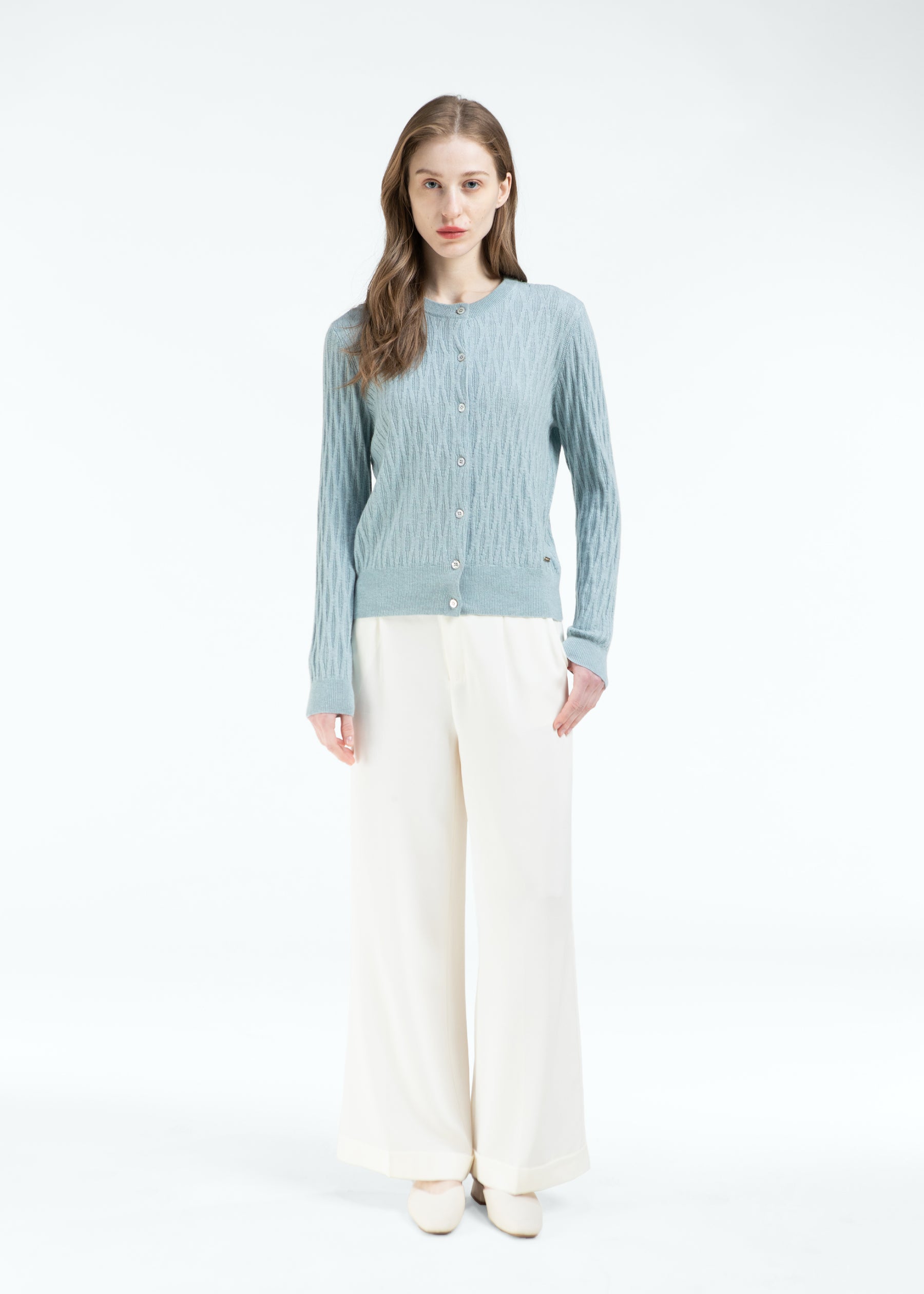 Gemma Diamond Knit Cashmere Cardigan