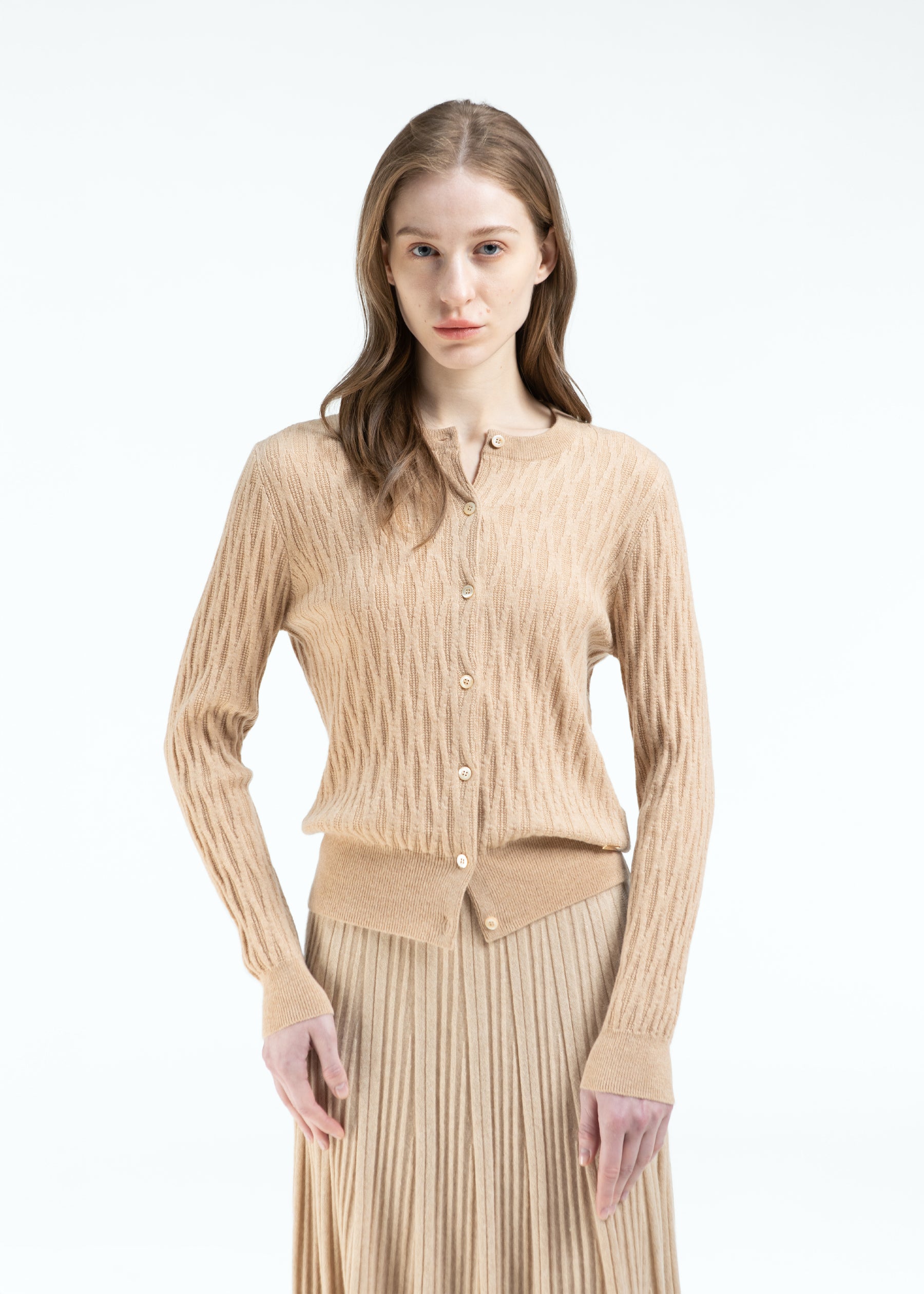 Gemma Diamond Knit Cashmere Cardigan