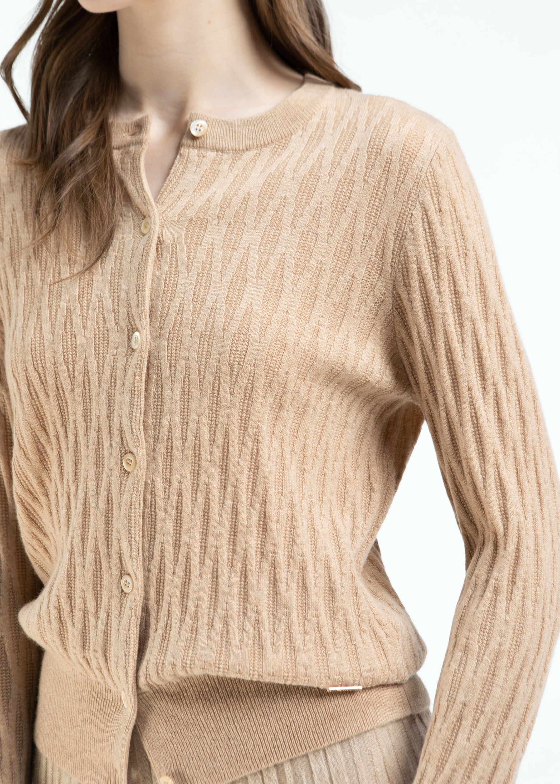 Gemma Diamond Knit Cashmere Cardigan