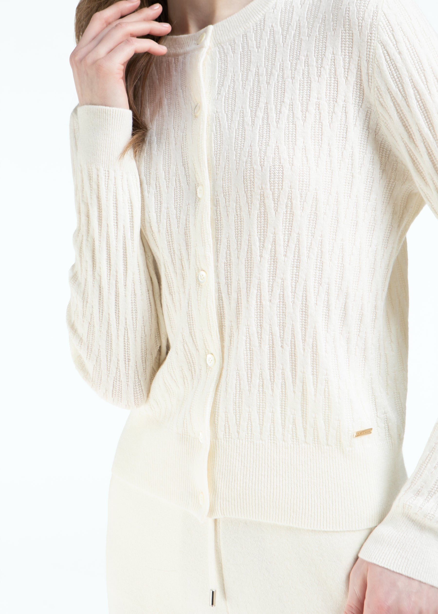 Gemma Diamond Knit Cashmere Cardigan