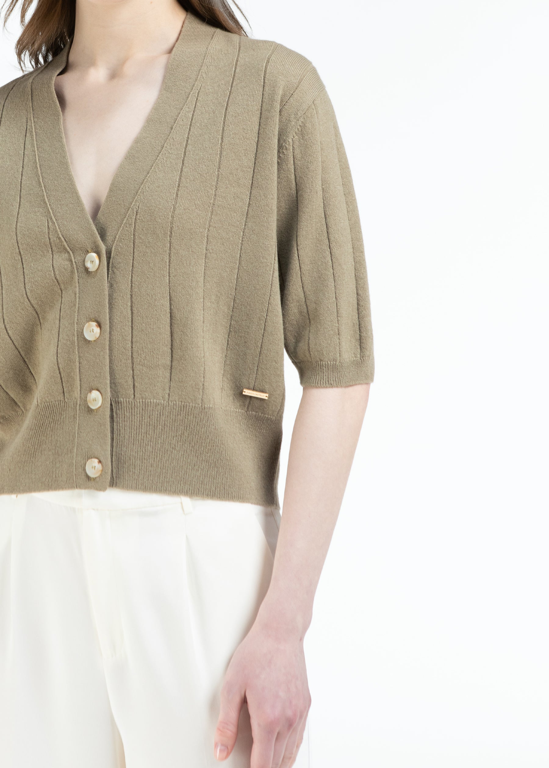 Novella Cropped Baby Cashmere Cardigan