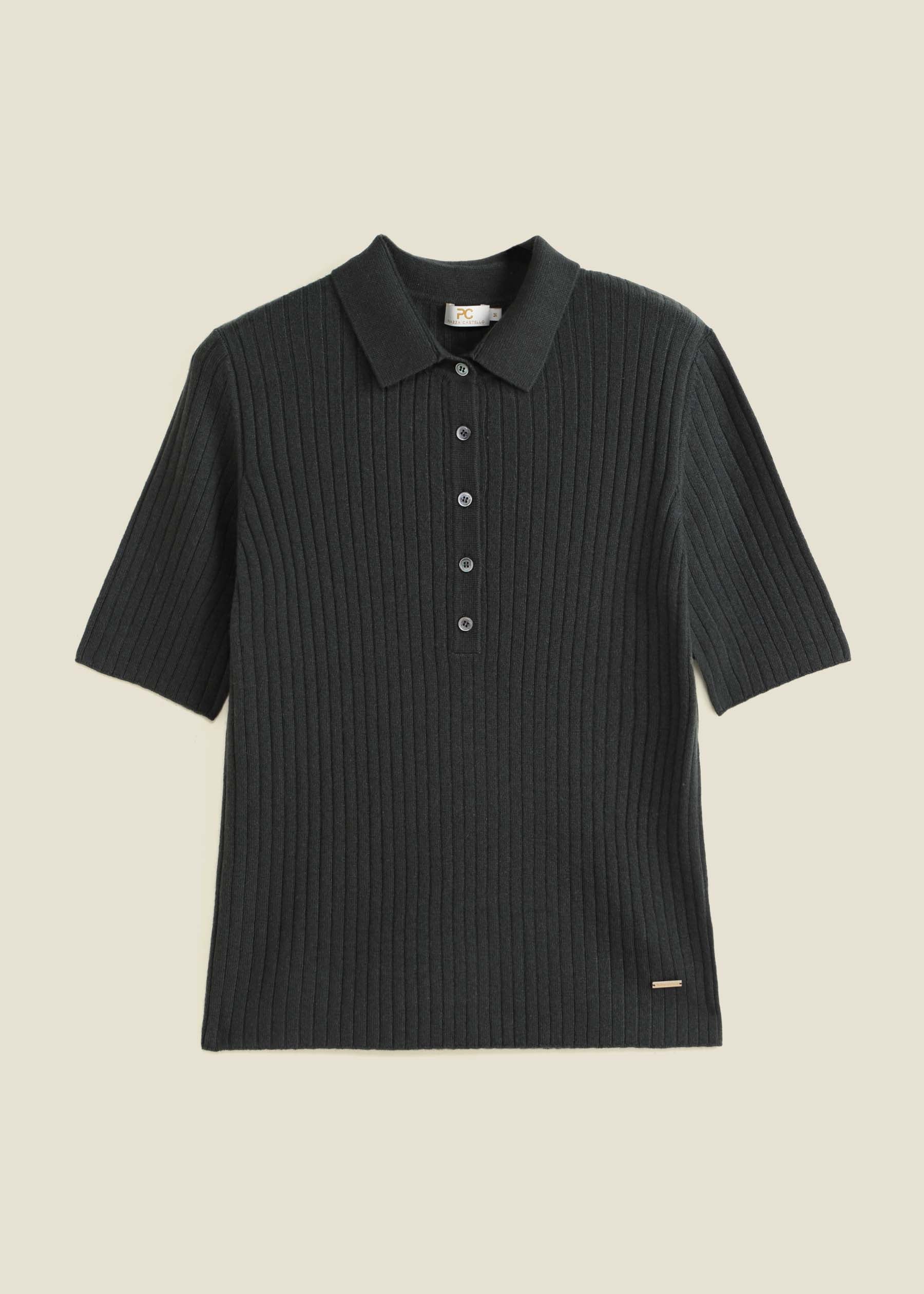 Cenere Knit Cashmere Polo Shirt