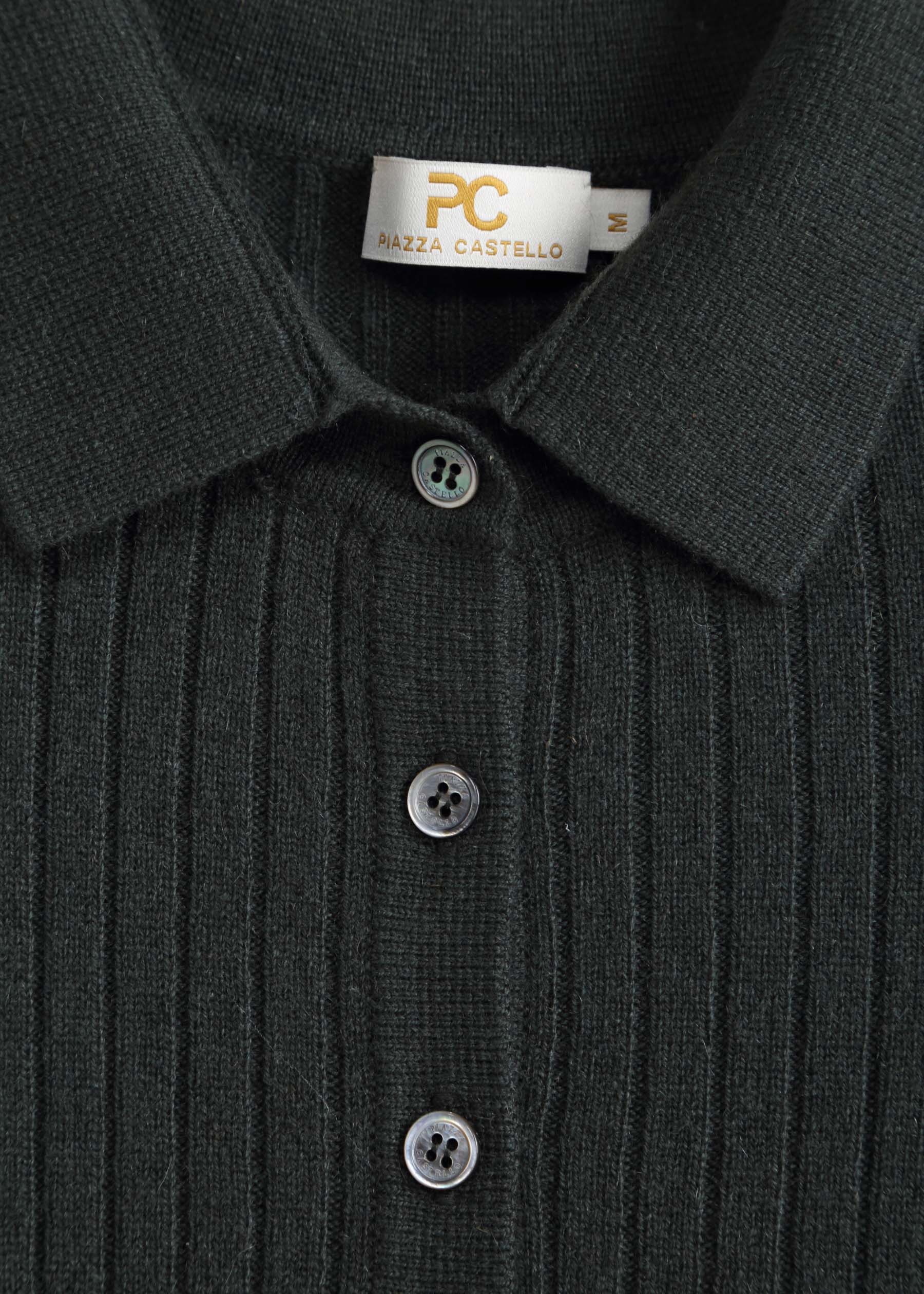 Cenere Knit Cashmere Polo Shirt