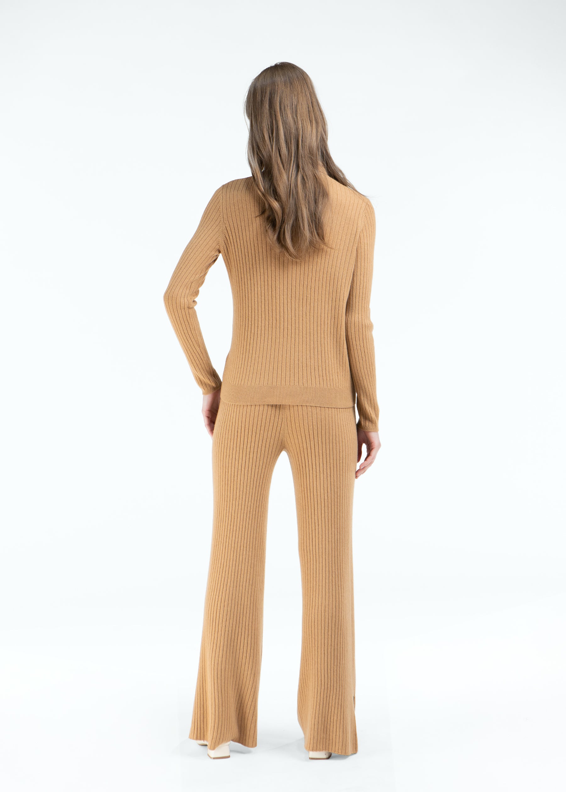 Celmara Ribbed Cashmere Trousers with Side Slits