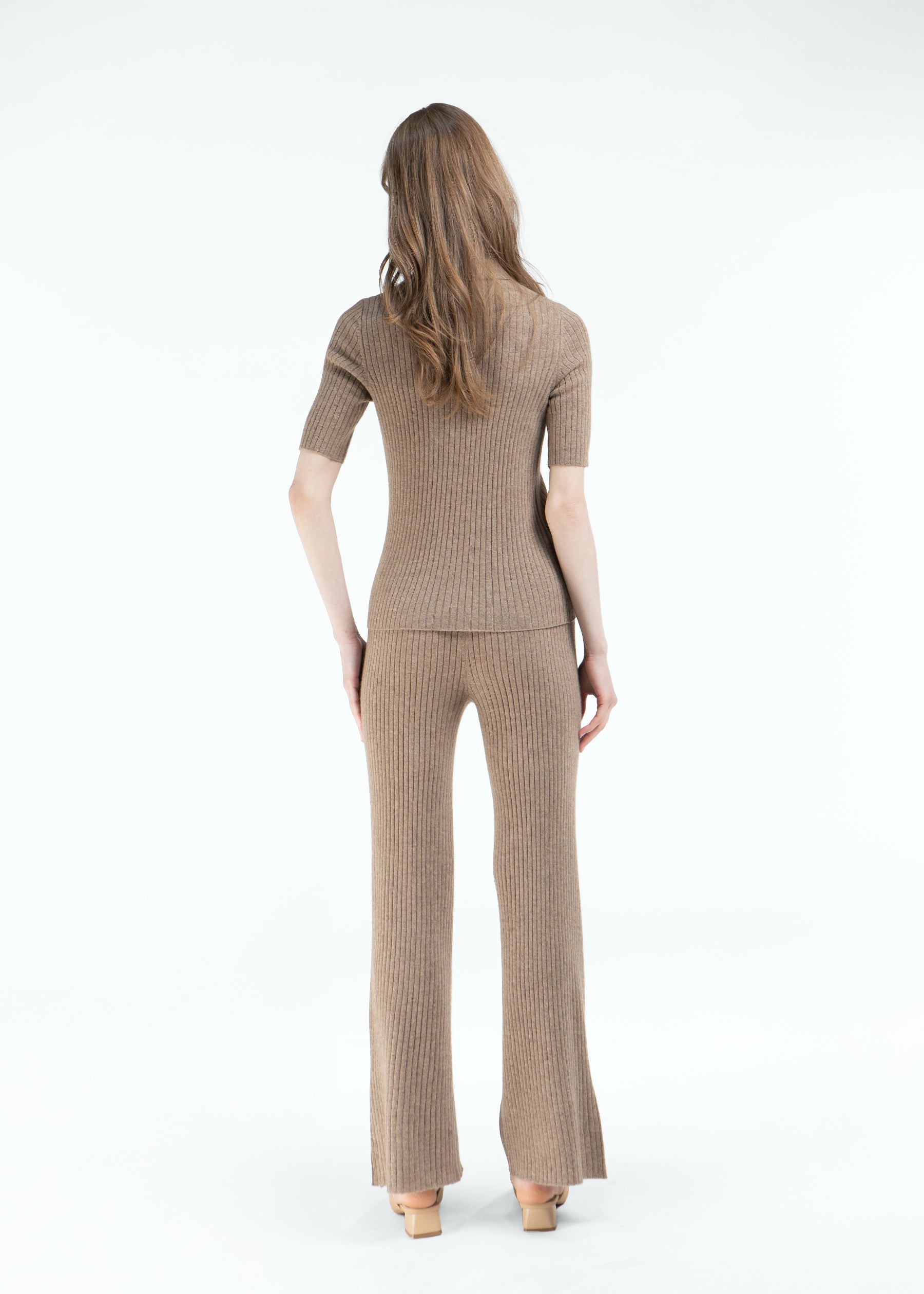 Celmara Ribbed Cashmere Trousers with Side Slits