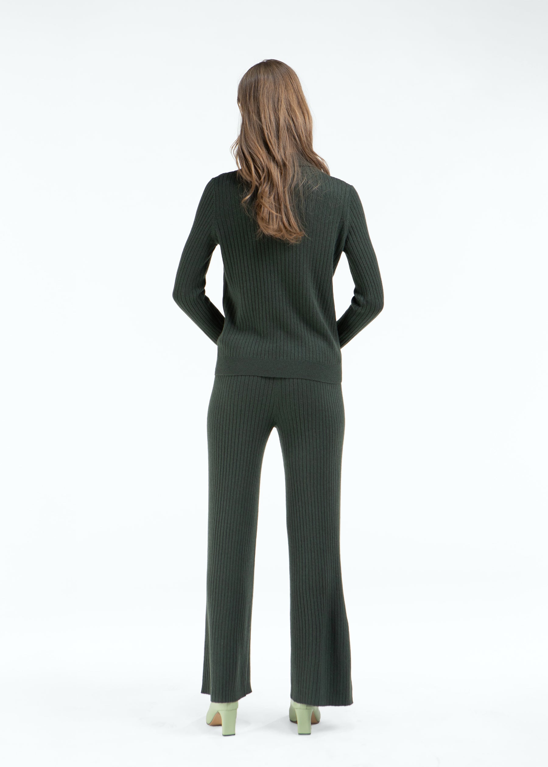 Celmara Ribbed Cashmere Trousers with Side Slits