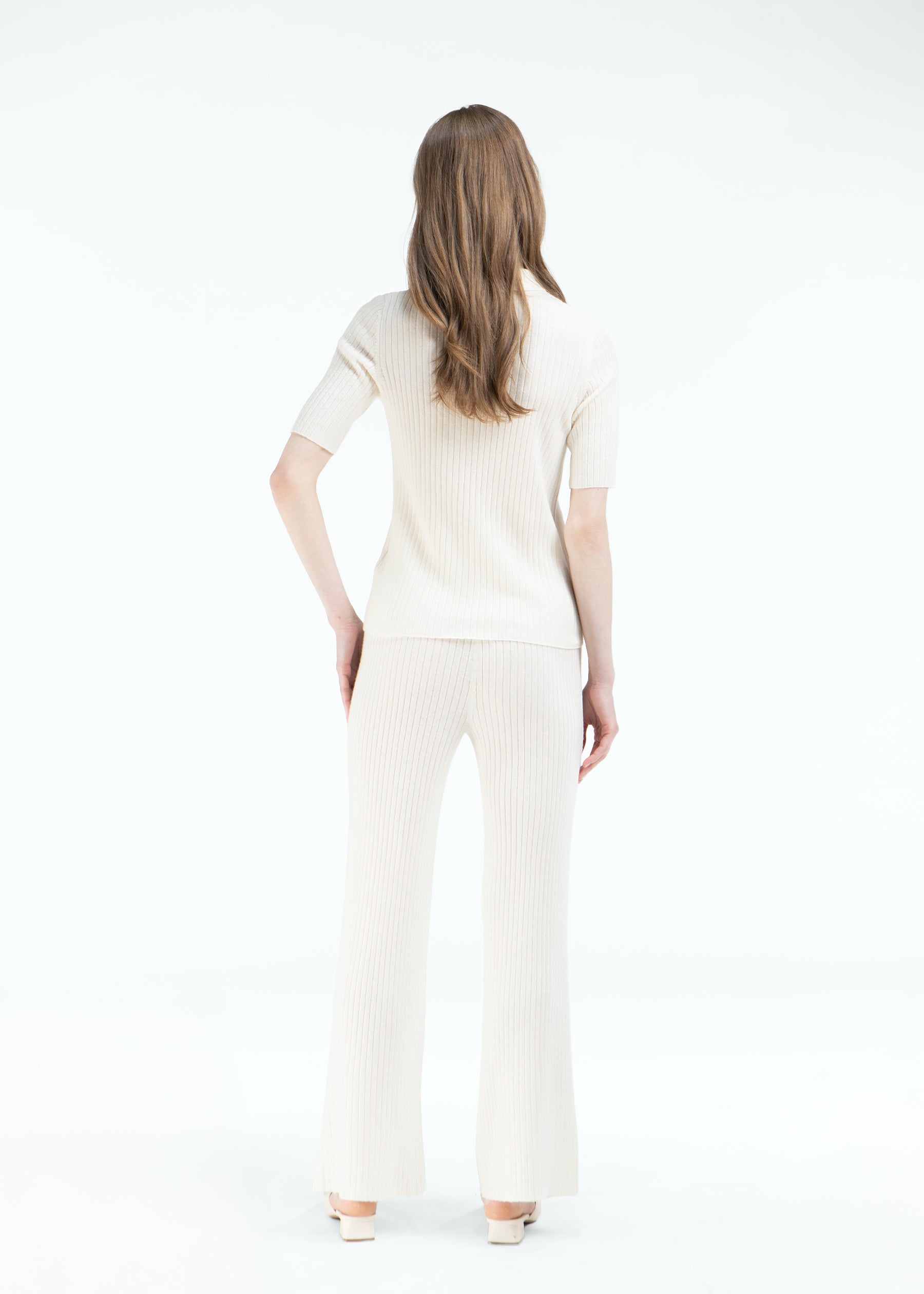 Celmara Ribbed Cashmere Trousers with Side Slits