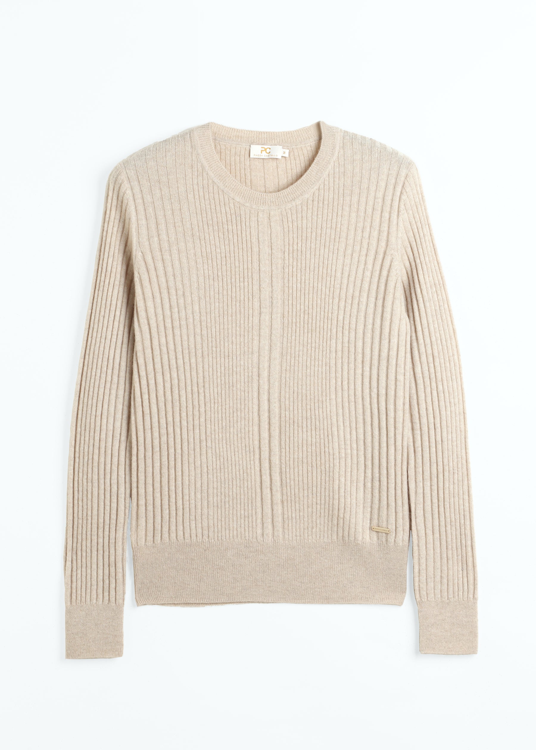 Stellara Ribbed Round Neck Cashmere Jumper