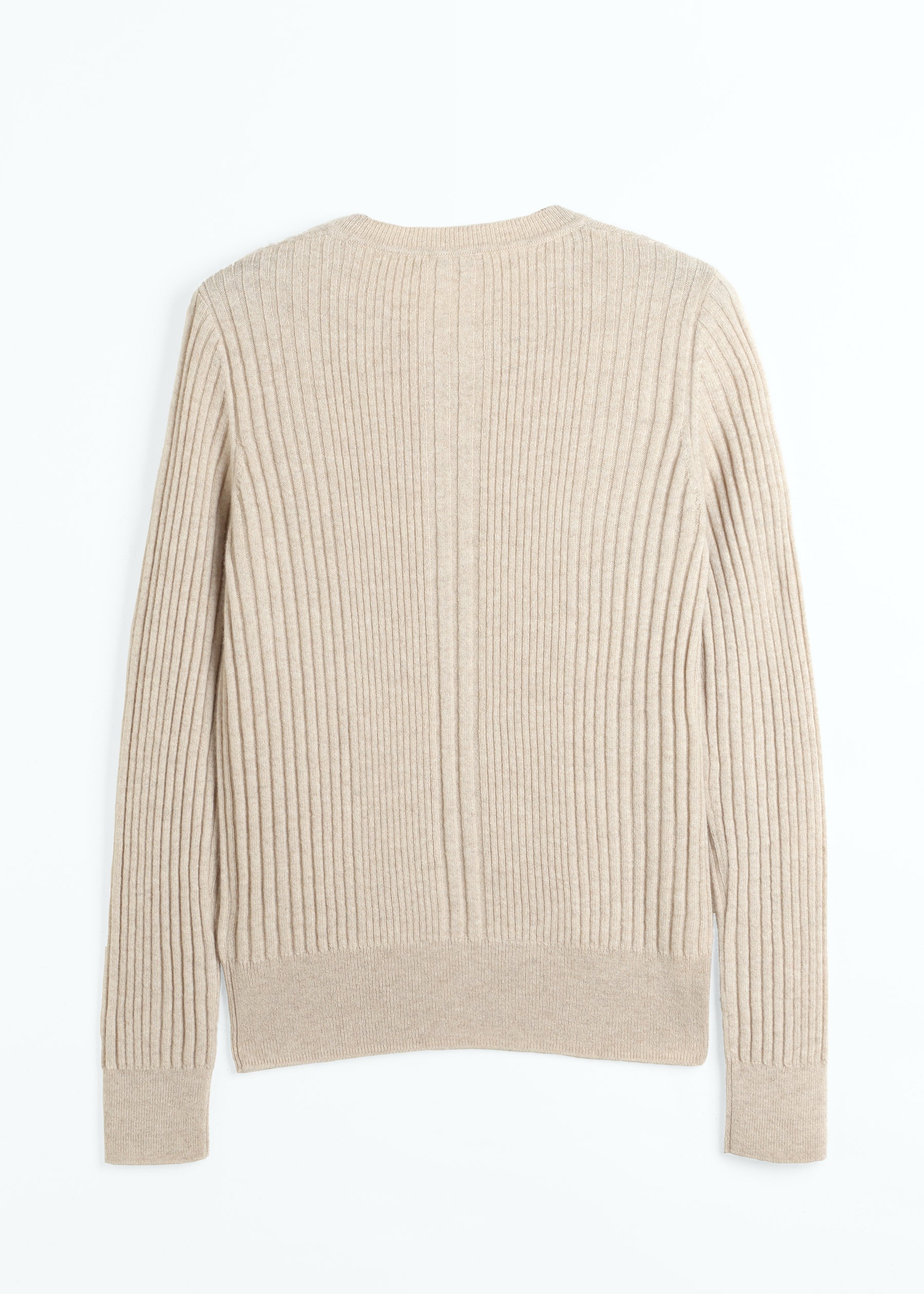 Stellara Ribbed Round Neck Cashmere Jumper