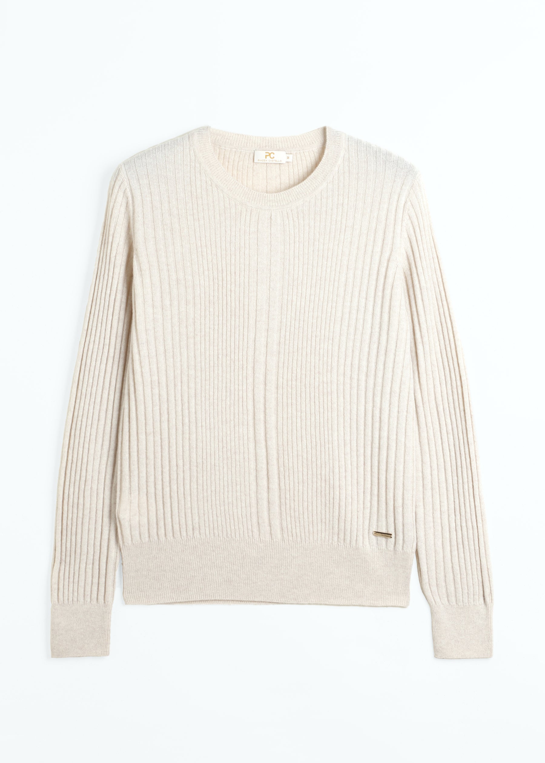 Stellara Ribbed Round Neck Cashmere Jumper