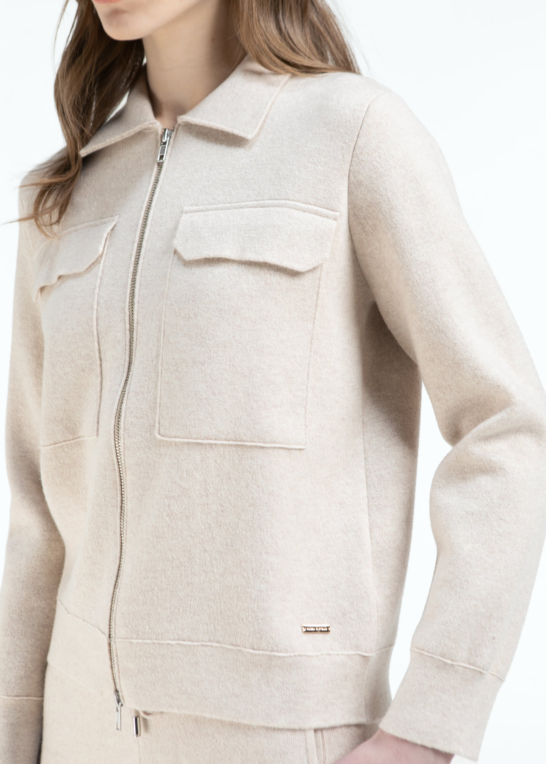 Lazio Cashmere Zip Utility Jacket