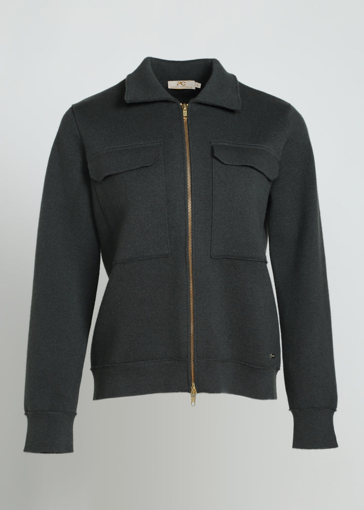 Giacca Utility in Cashmere con Zip