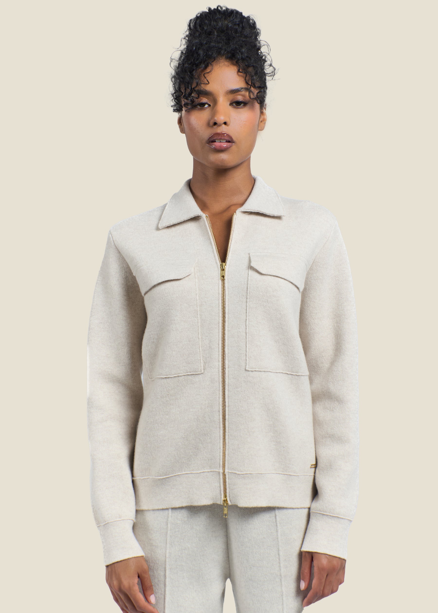 Lazio Cashmere Zip Utility Jacket